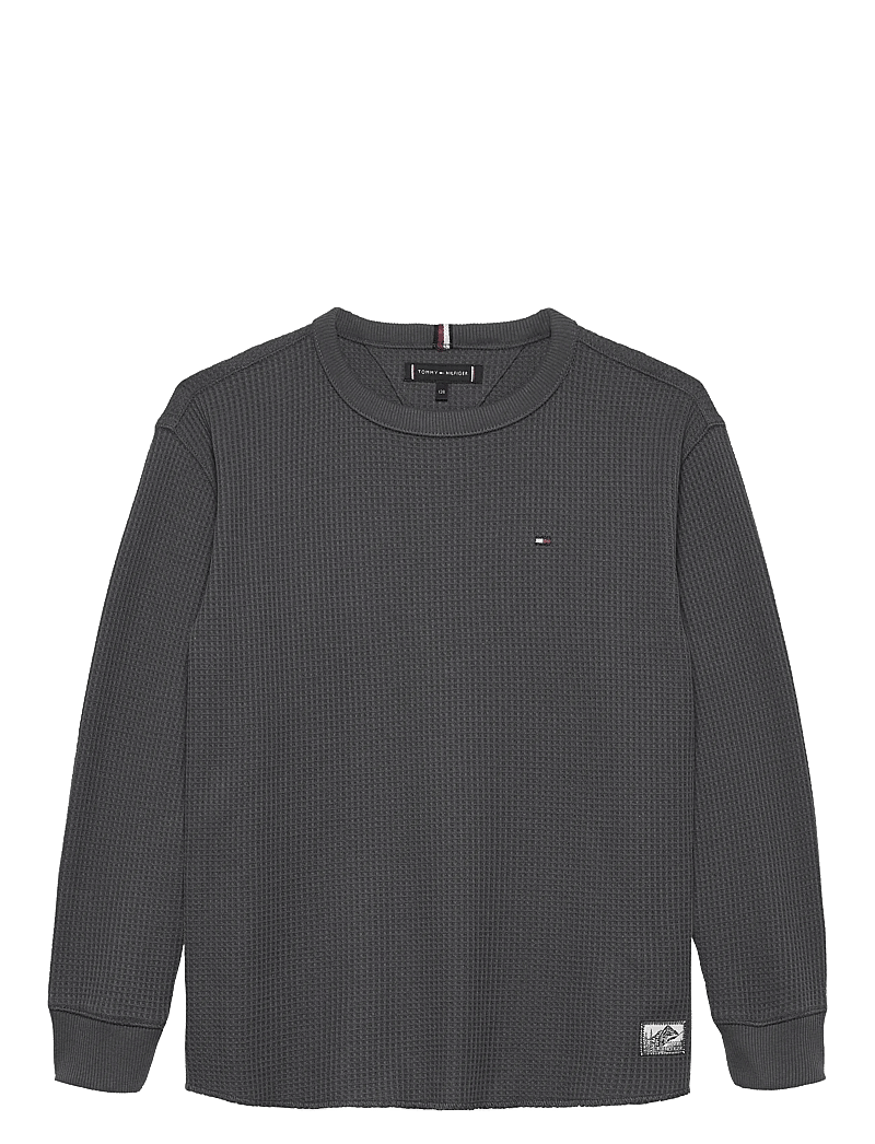 Tommy Hilfiger - TETXURED WAFFLE TEE LS - pullover - washed black - 1