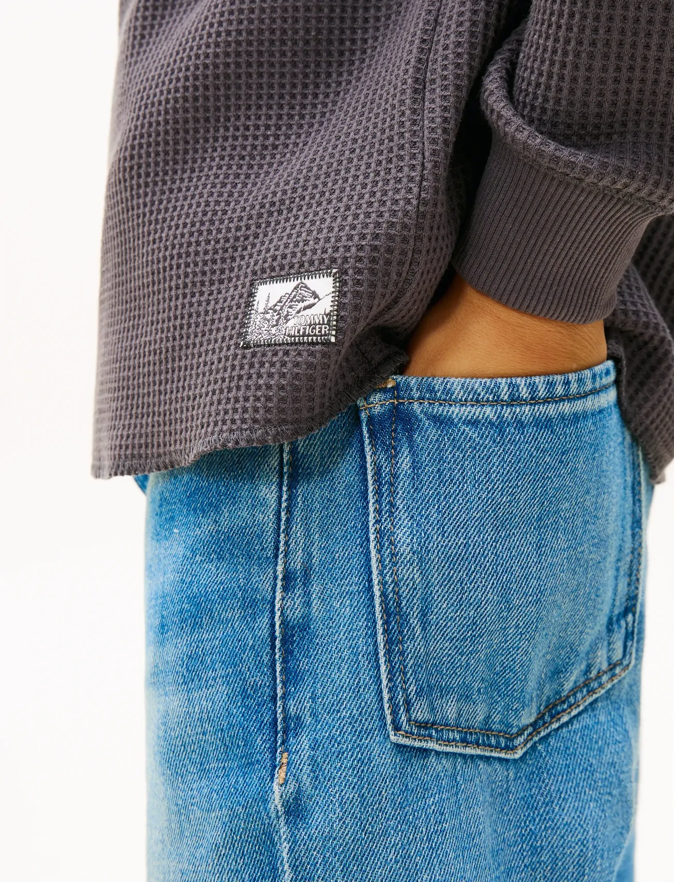 Tommy Hilfiger - TETXURED WAFFLE TEE LS - trøjer - washed black - 5