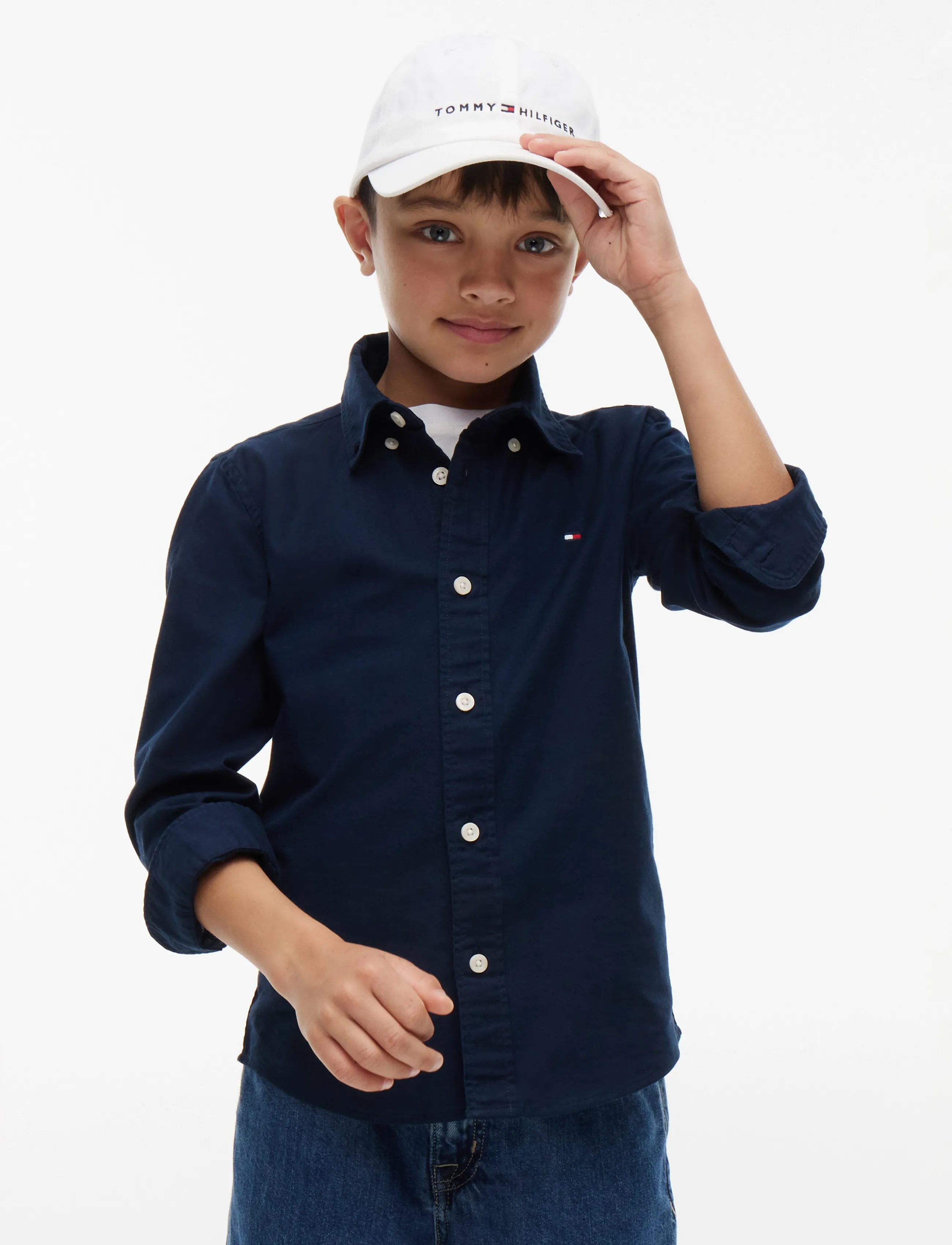 Tommy Hilfiger FLAG OXFORD SHIRT LS - Oberteile - DARK BLUE / navy