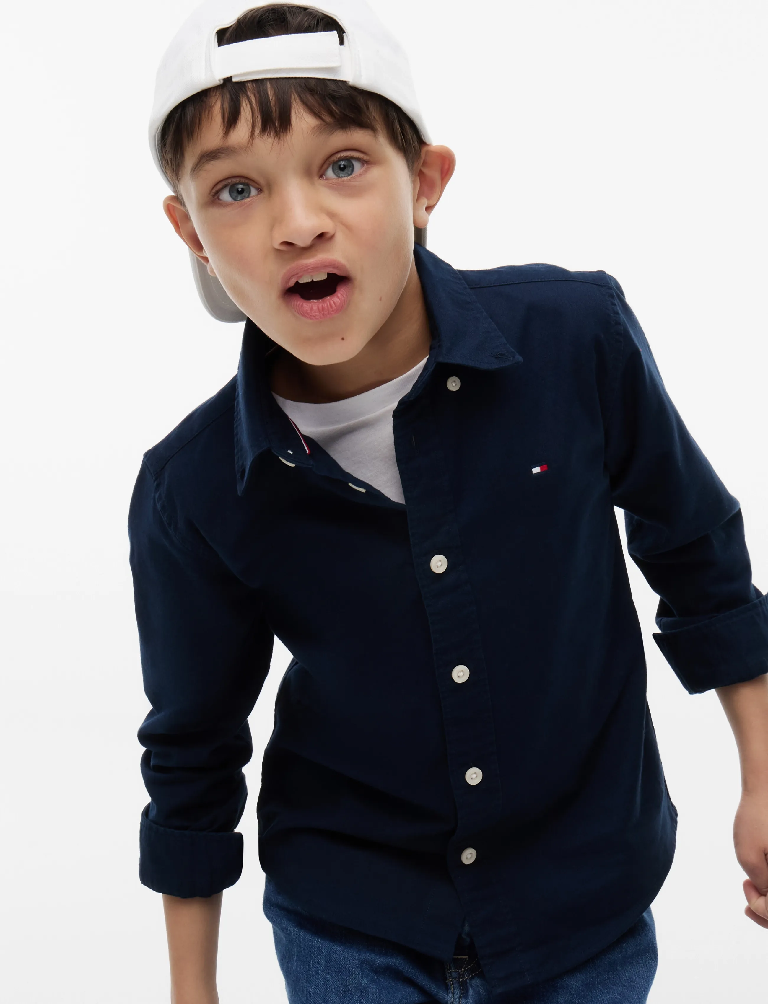 Tommy Hilfiger - FLAG OXFORD SHIRT LS - langärmlige hemden - dark blue - 4