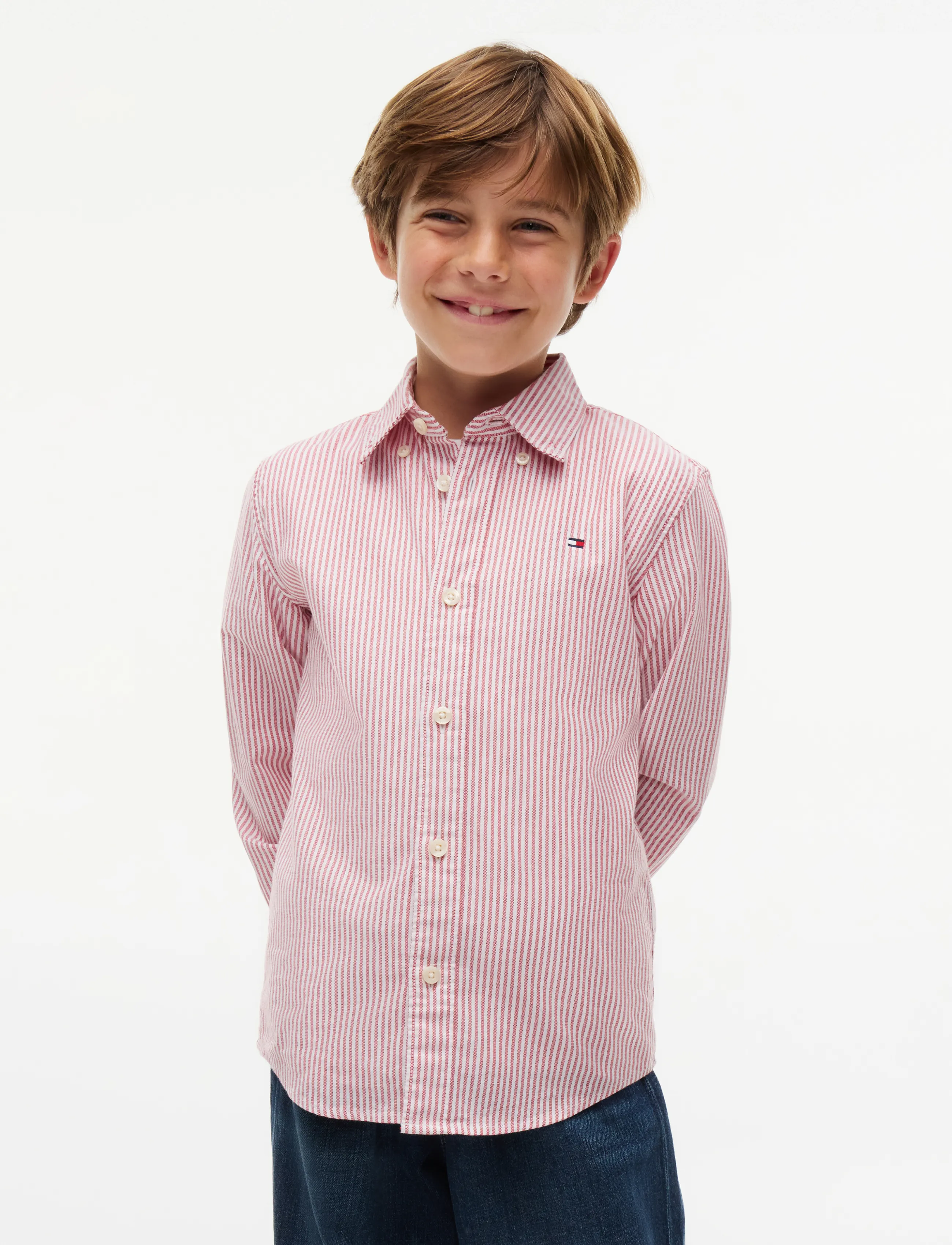 Tommy Hilfiger FLAG OXFORD SHIRT LS - Skjorter - RED GLARE STRIPES / red