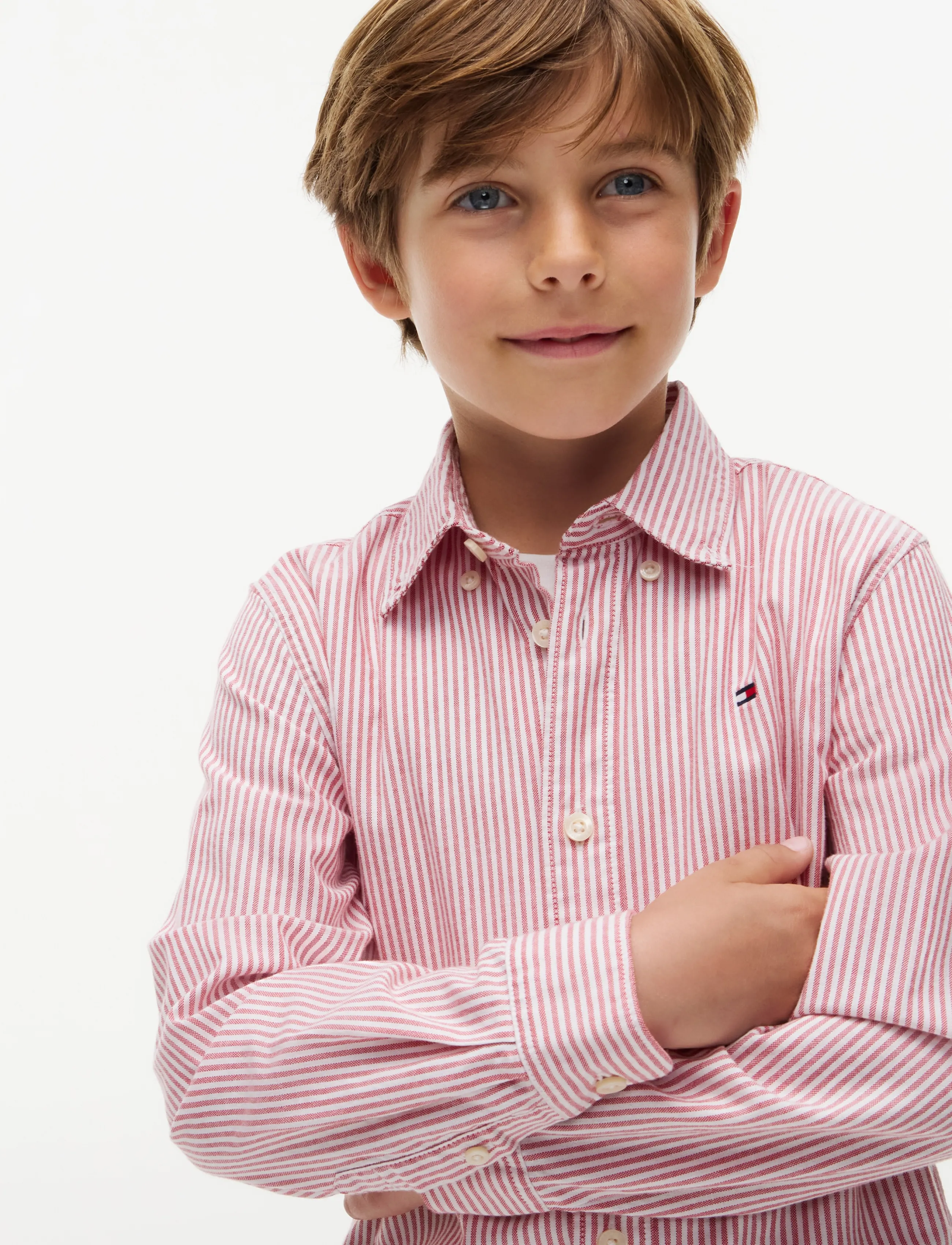 Tommy Hilfiger - FLAG OXFORD SHIRT LS - langærmede skjorter - red glare stripes - 3