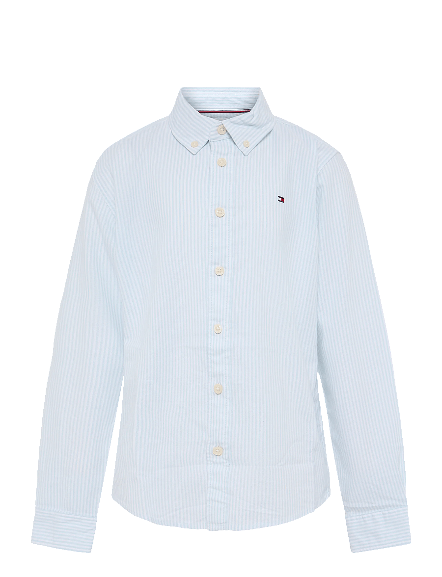 Tommy Hilfiger - FLAG OXFORD SHIRT LS - langärmlige hemden - sky blue stripes - 1