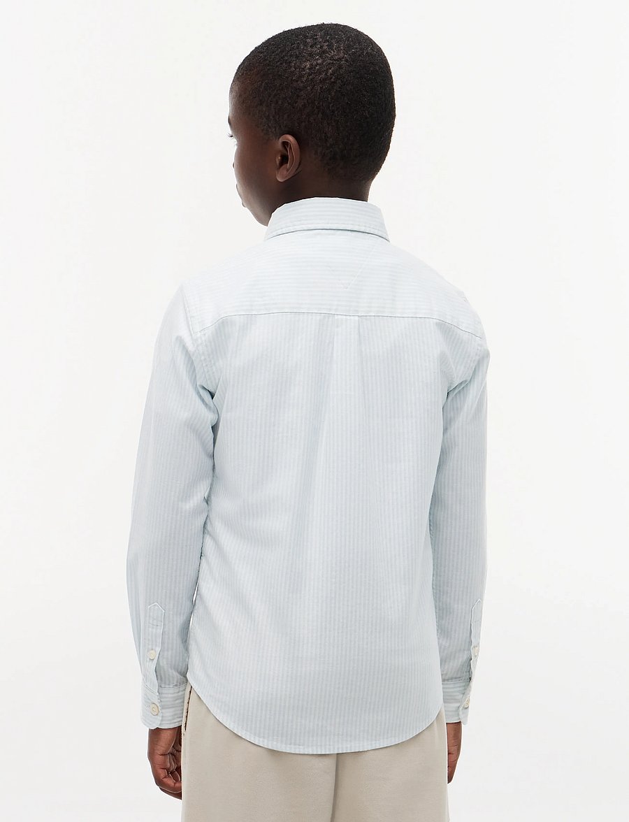 Tommy Hilfiger - FLAG OXFORD SHIRT LS - langärmlige hemden - sky blue stripes - 3