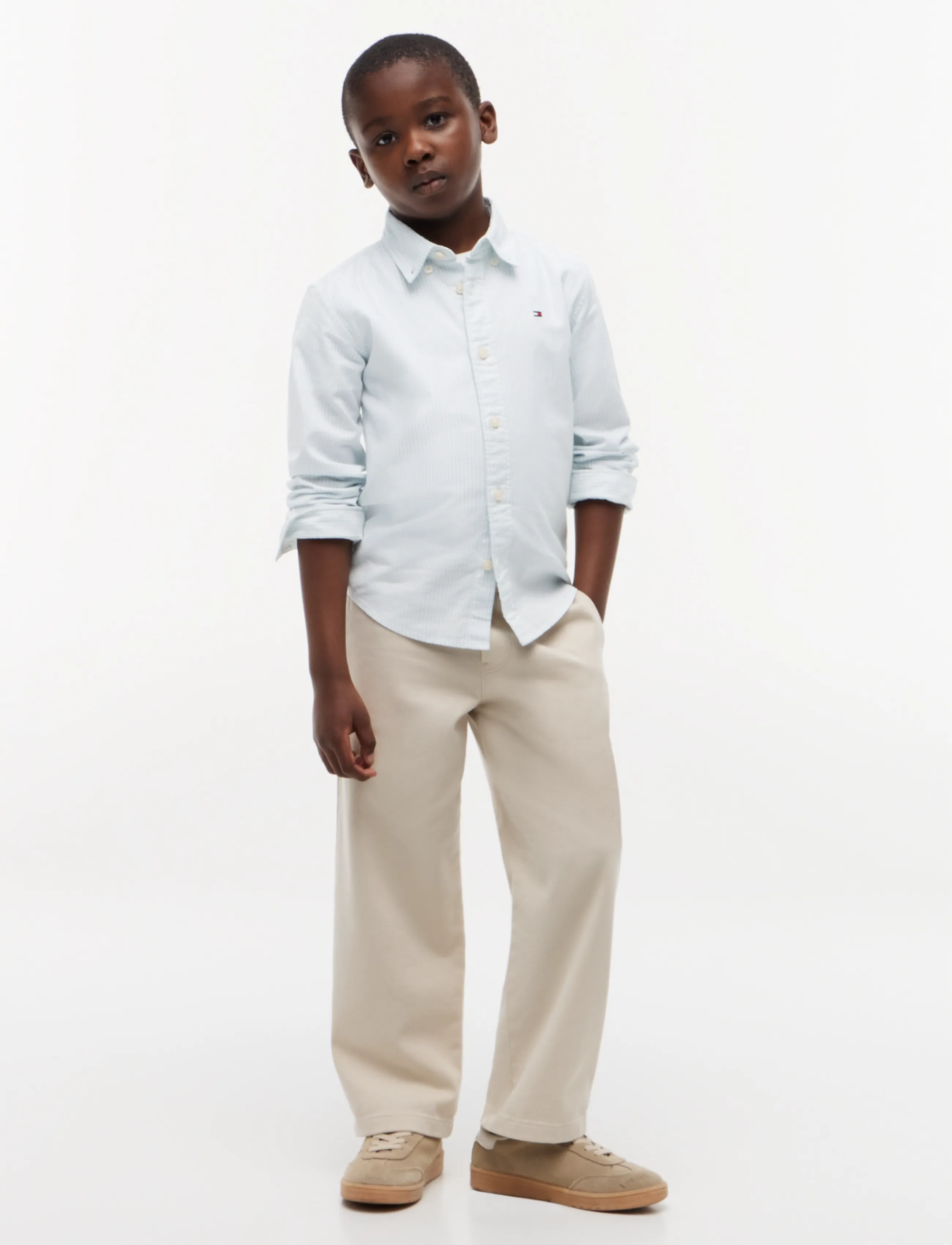 Tommy Hilfiger - FLAG OXFORD SHIRT LS - langärmlige hemden - sky blue stripes - 5