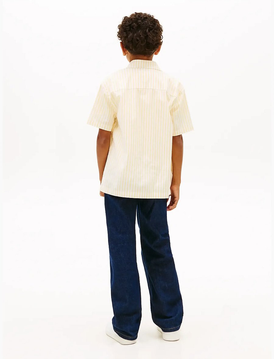 Tommy Hilfiger - FLEX ITHACA STRIPE SHIRT SS - lühikeste varrukatega särgid - yellow dahlia stripe - 2