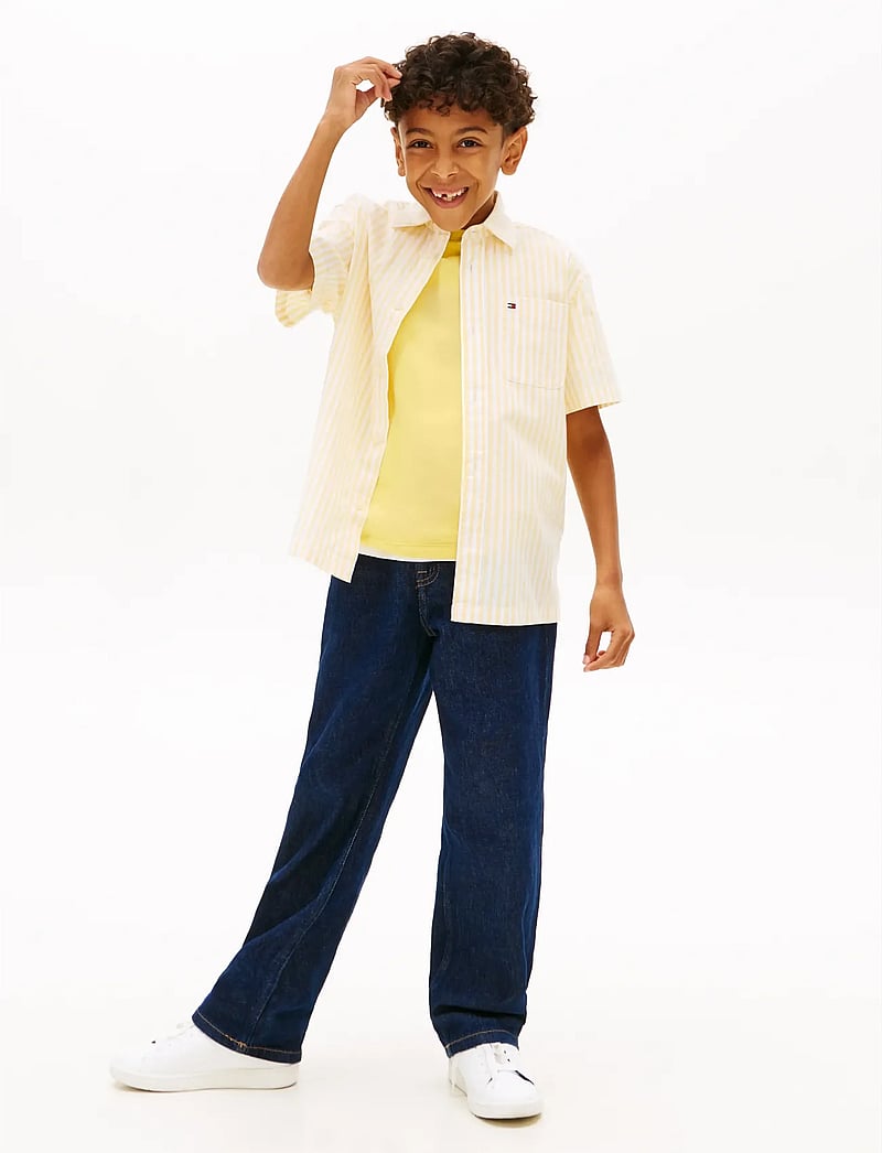 Tommy Hilfiger - FLEX ITHACA STRIPE SHIRT SS - kortärmade skjortor - yellow dahlia stripe - 3