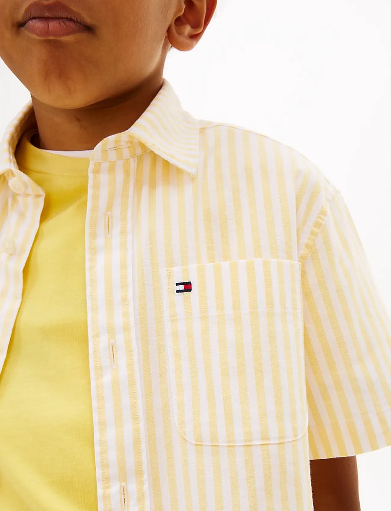 Tommy Hilfiger - FLEX ITHACA STRIPE SHIRT SS - kortärmade skjortor - yellow dahlia stripe - 4