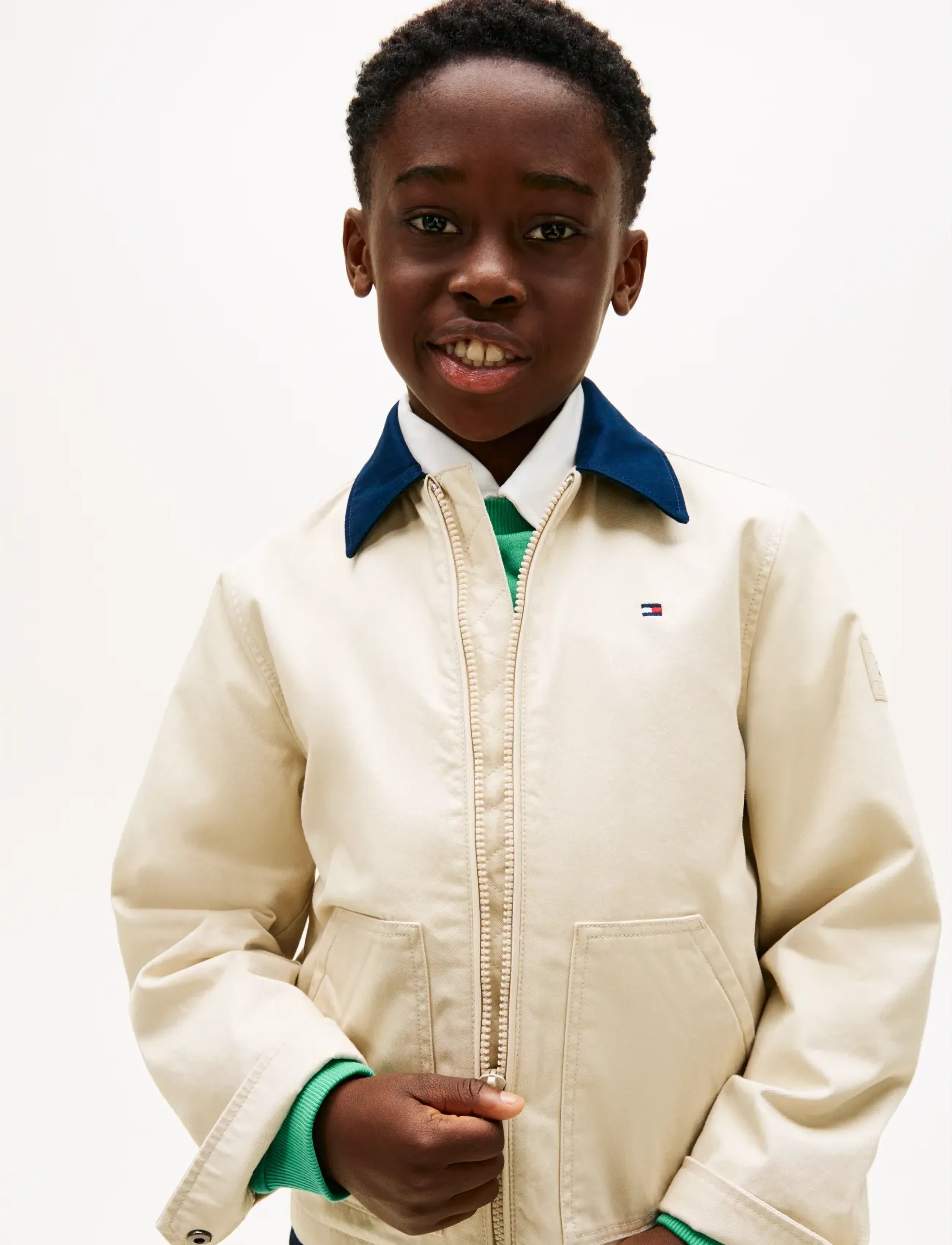 Tommy Hilfiger - CONTRAST COLLAR COTTON JACKET - lette jakker - classic beige - 4
