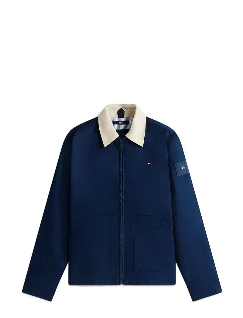 Tommy Hilfiger - CONTRAST COLLAR COTTON JACKET - Õhukesed joped - dark night navy - 1