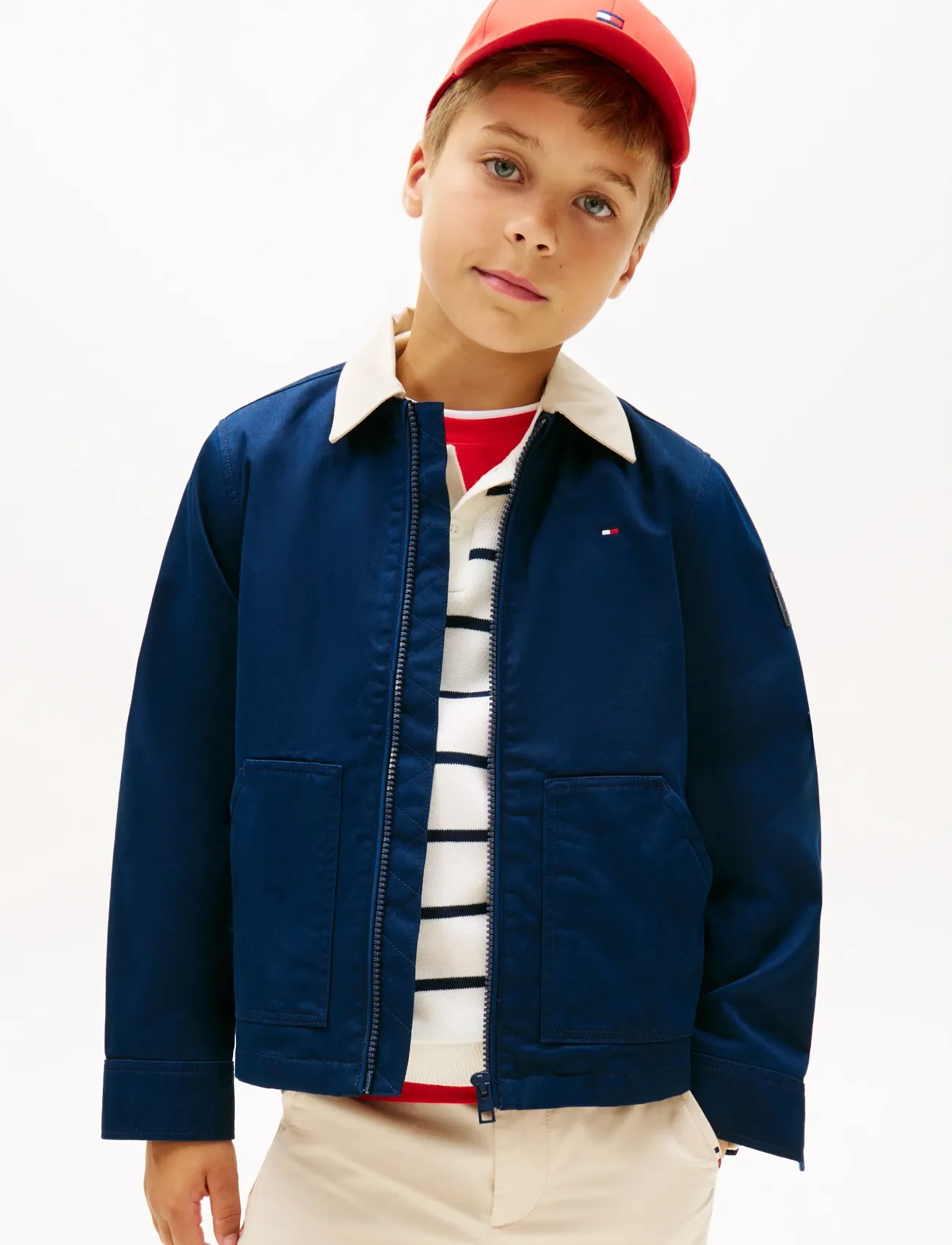 Tommy Hilfiger - CONTRAST COLLAR COTTON JACKET - leichte jacken - dark night navy - 0