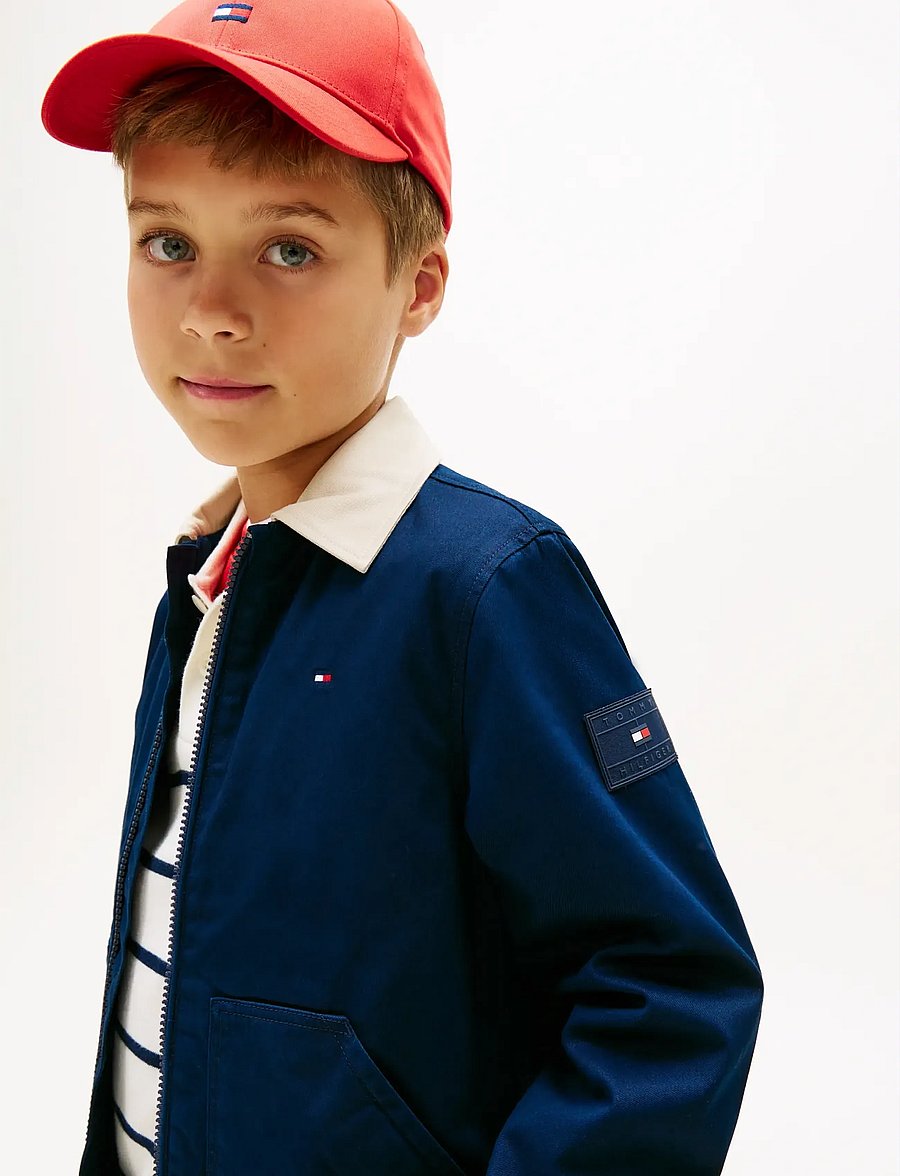 Tommy Hilfiger - CONTRAST COLLAR COTTON JACKET - leichte jacken - dark night navy - 4