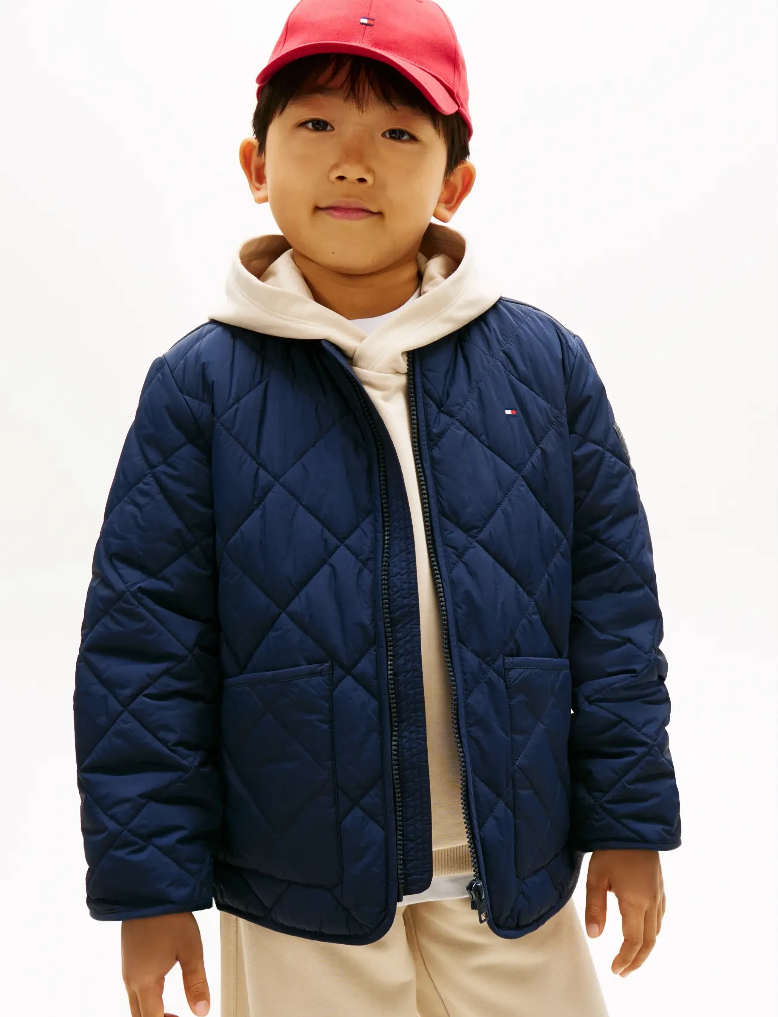 Tommy Hilfiger Quilted Light Weight Jacket, Børn, Quiltet Letvægtsjakke, Navy, Str: 140