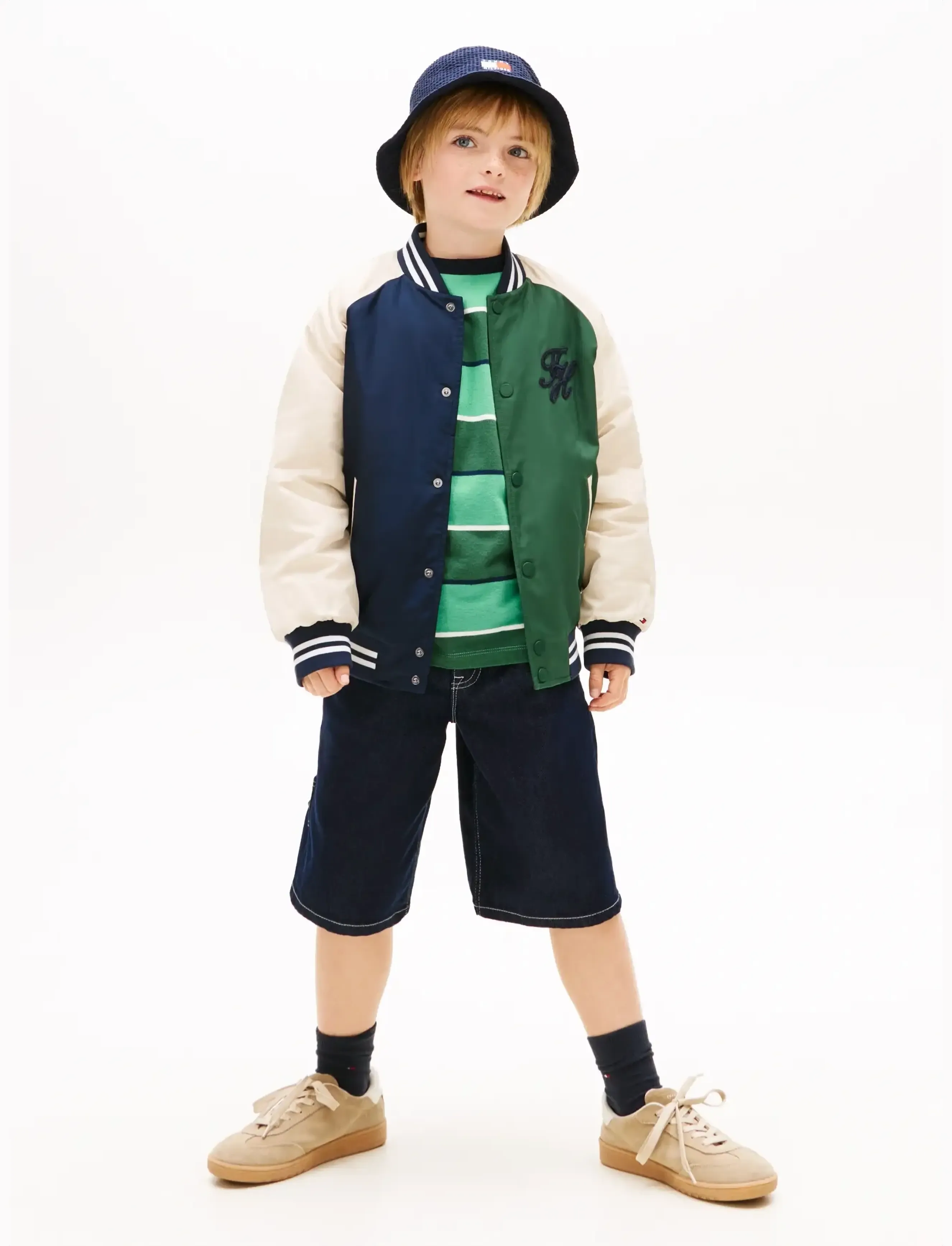 Tommy Hilfiger - TH SCRIPT GRAPHIC BOMBER JACKET - summer savings - dark night navy colourblock - 3
