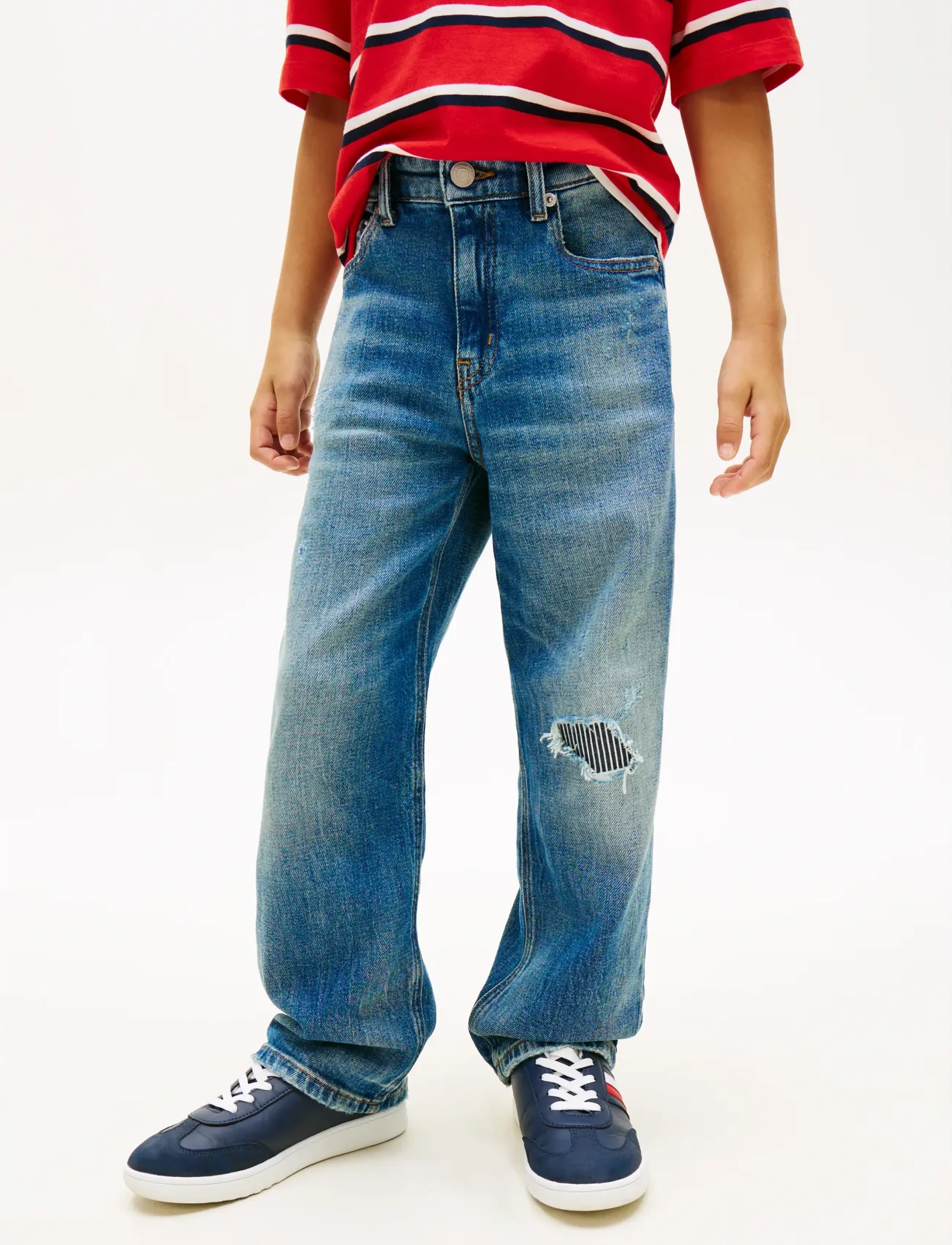 Tommy Hilfiger BAGGY MID BLUE DESTRUCTION JEANS - Underdele - DESTRUCTIONS / blue
