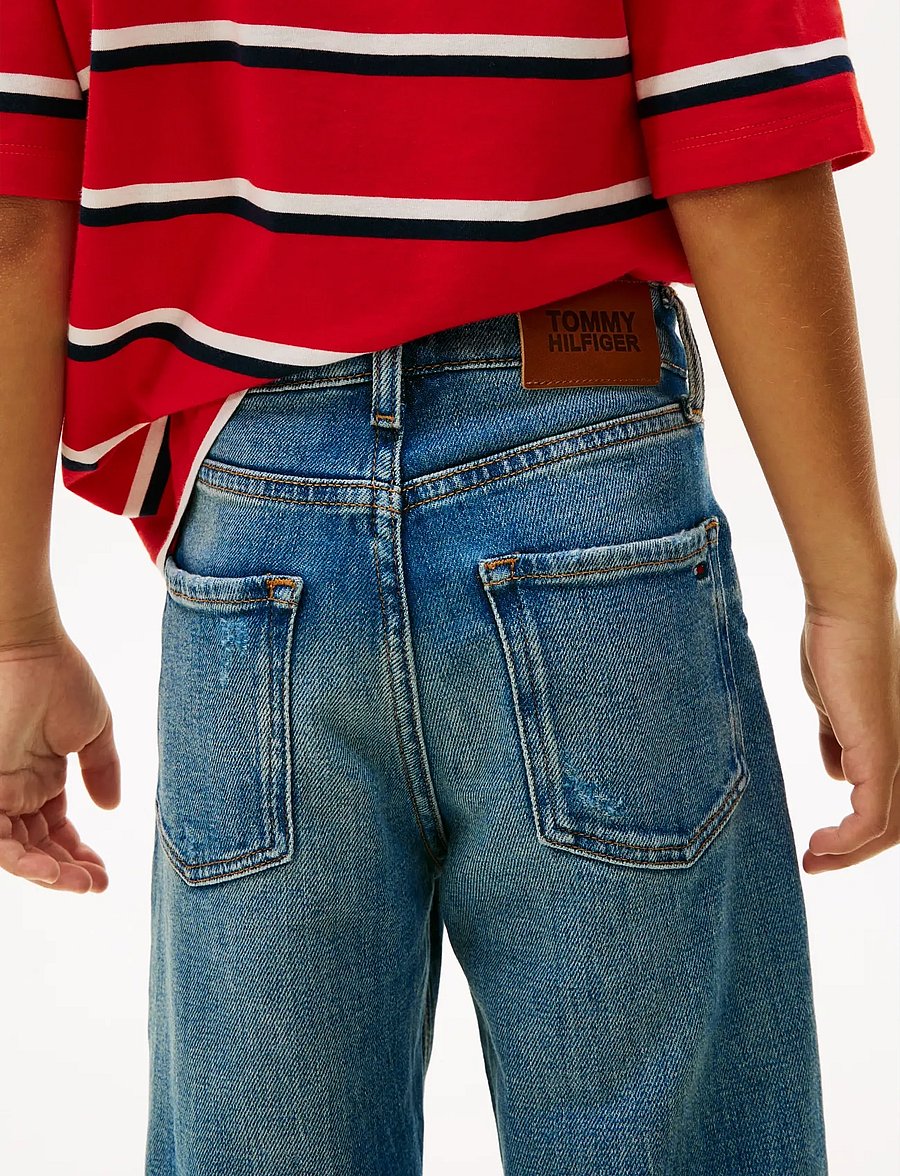 Tommy Hilfiger - BAGGY MID BLUE DESTRUCTION JEANS - loose jeans - destructions - 4