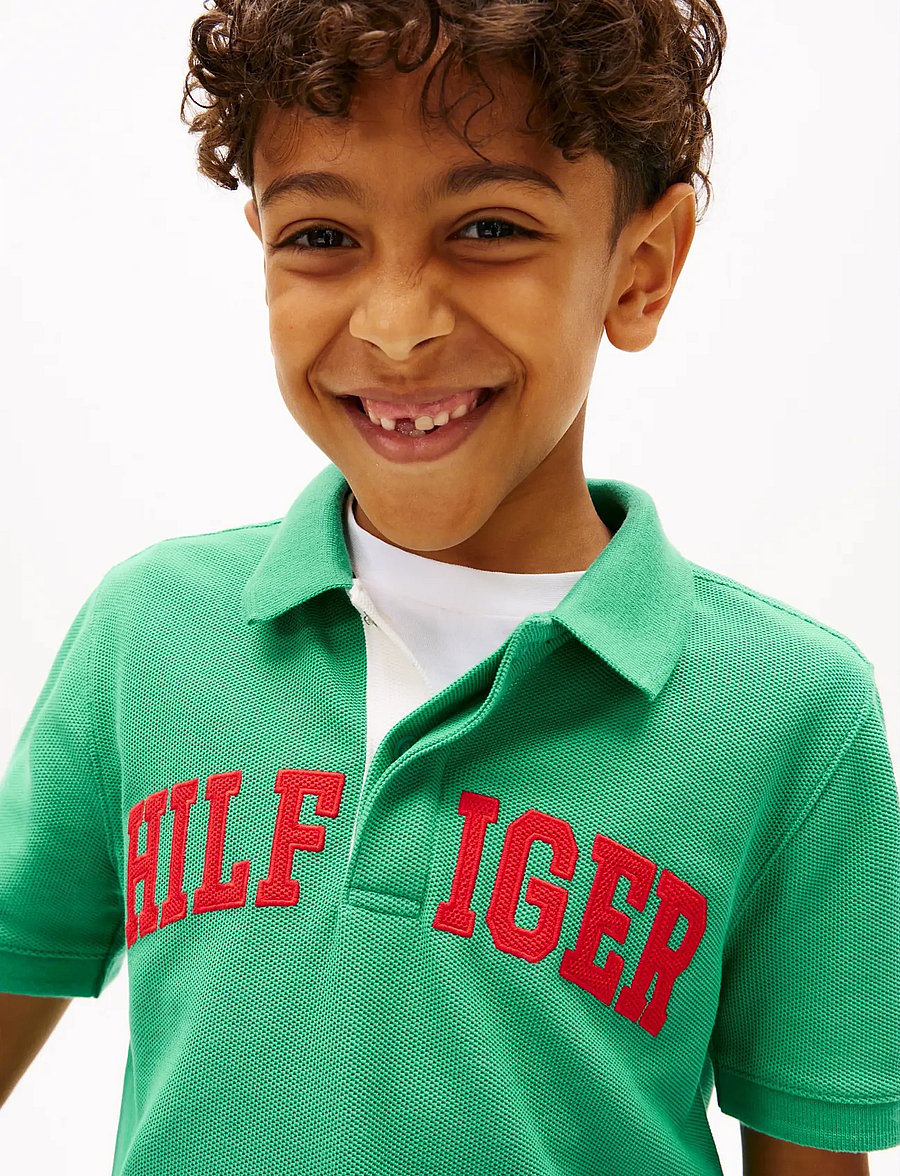 Tommy Hilfiger - HILFIGER VARSITY GRAPHIC POLO SS - kurzärmelig - bahama green - 4