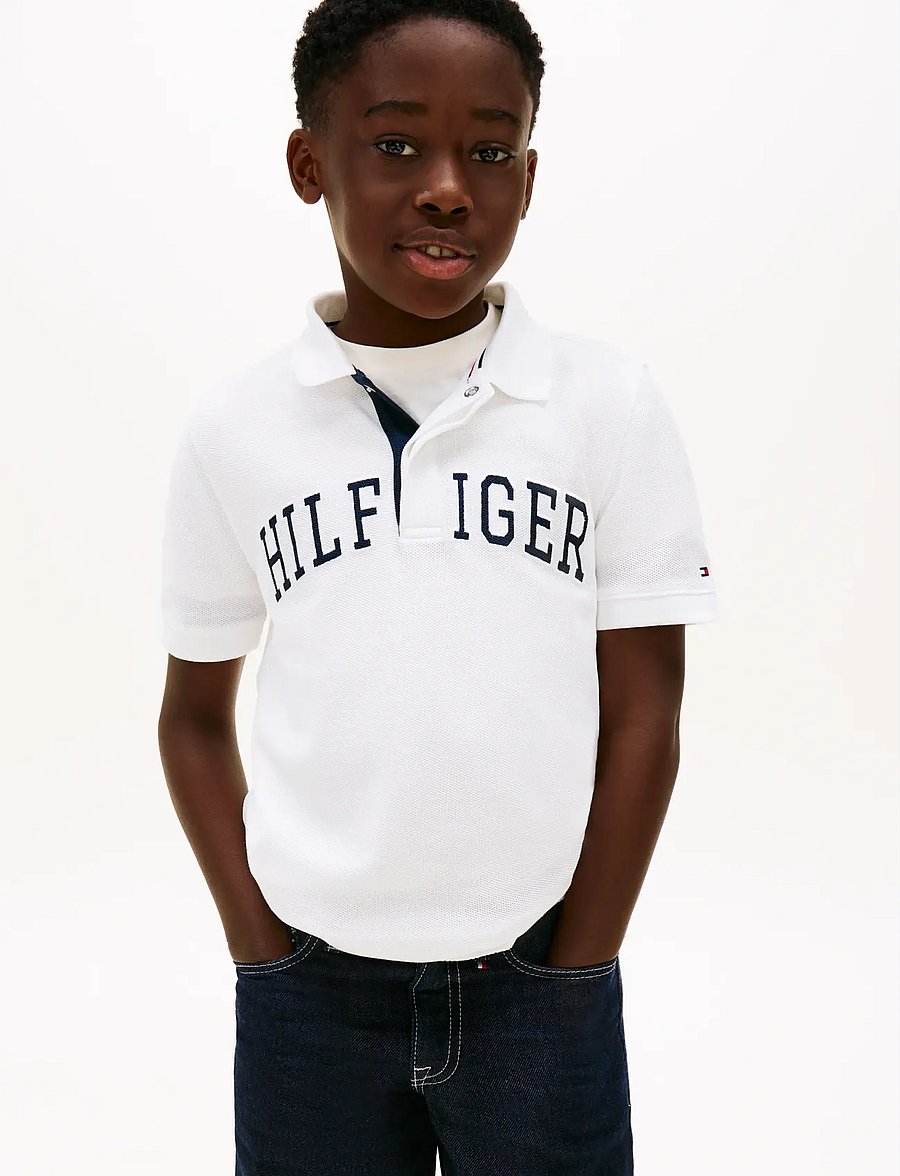 Tommy Hilfiger - HILFIGER VARSITY GRAPHIC POLO SS - kurzärmelig - white - 0