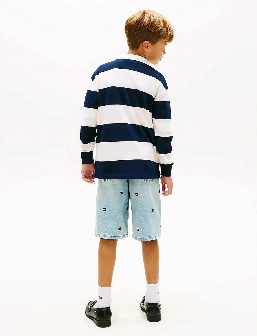 Tommy Hilfiger - TH SCRIPT GRAPHIC RUGBY POLO LS - polos à manches longues - dark night navy stripe - 2