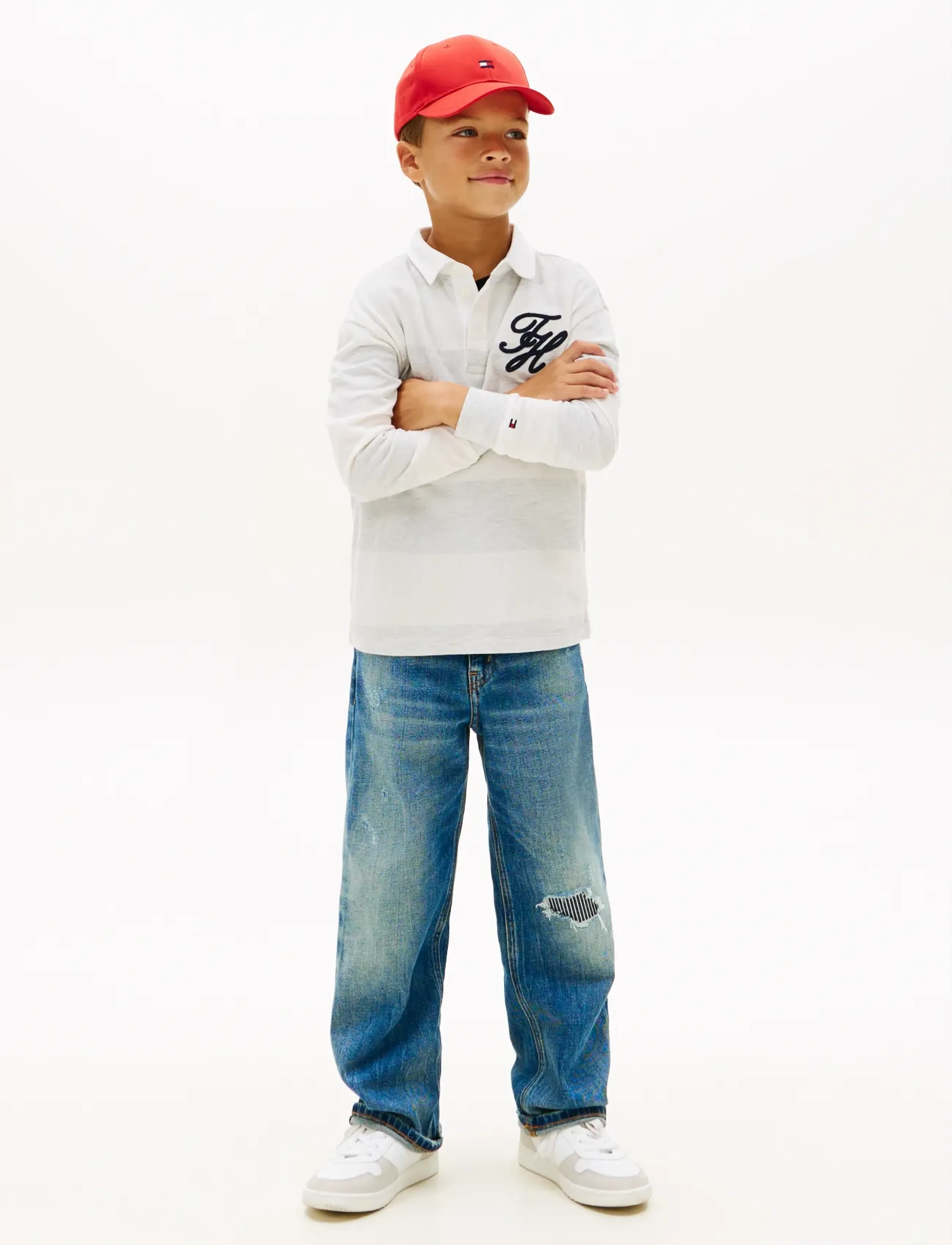 Tommy Hilfiger - TH SCRIPT GRAPHIC RUGBY POLO LS - pikkade varrukatega polod - light grey htr stripe - 3