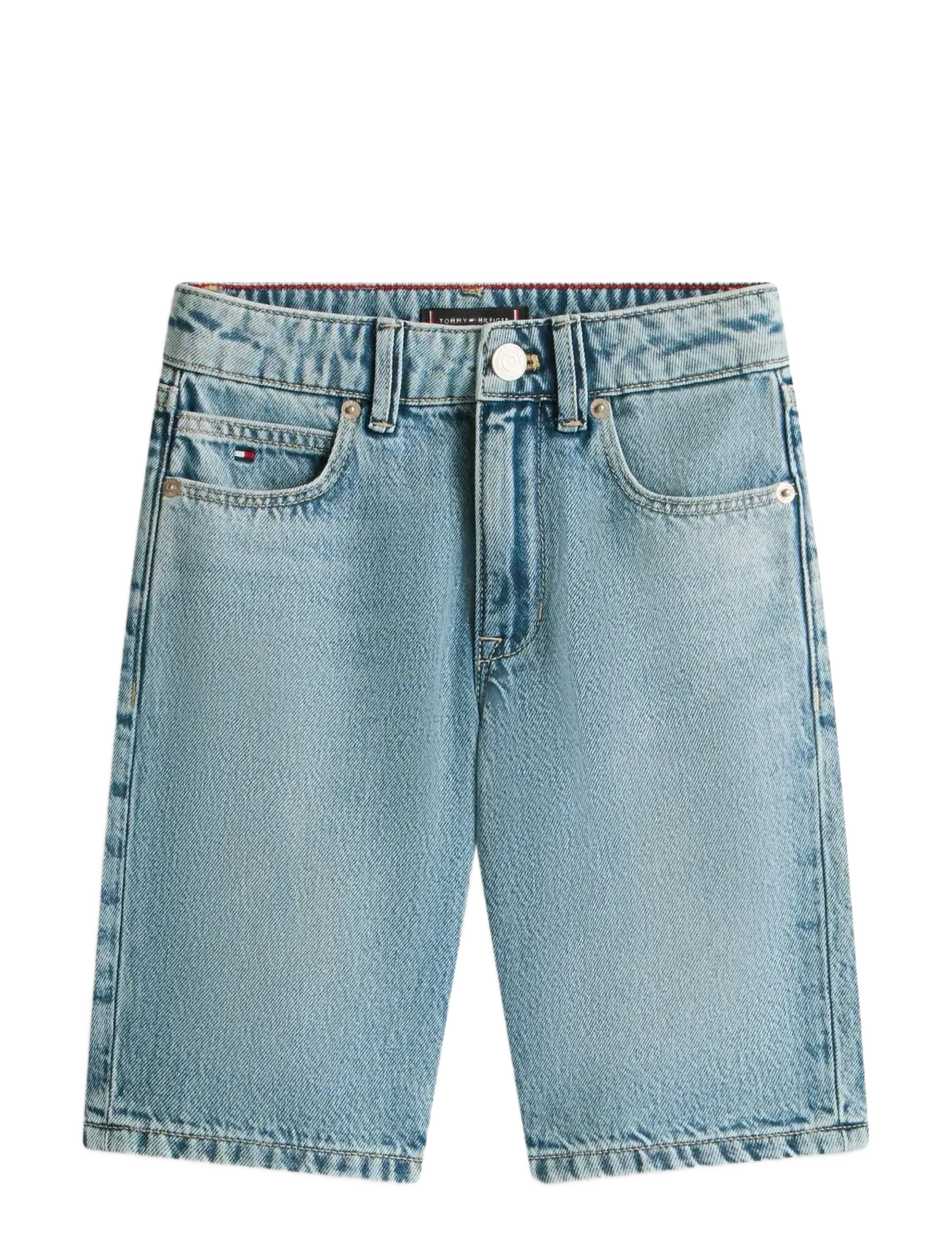 Tommy Hilfiger STRAIGHT MID BLUE DENIM SHORTS - Kläder - MEDIUMUSED / blue
