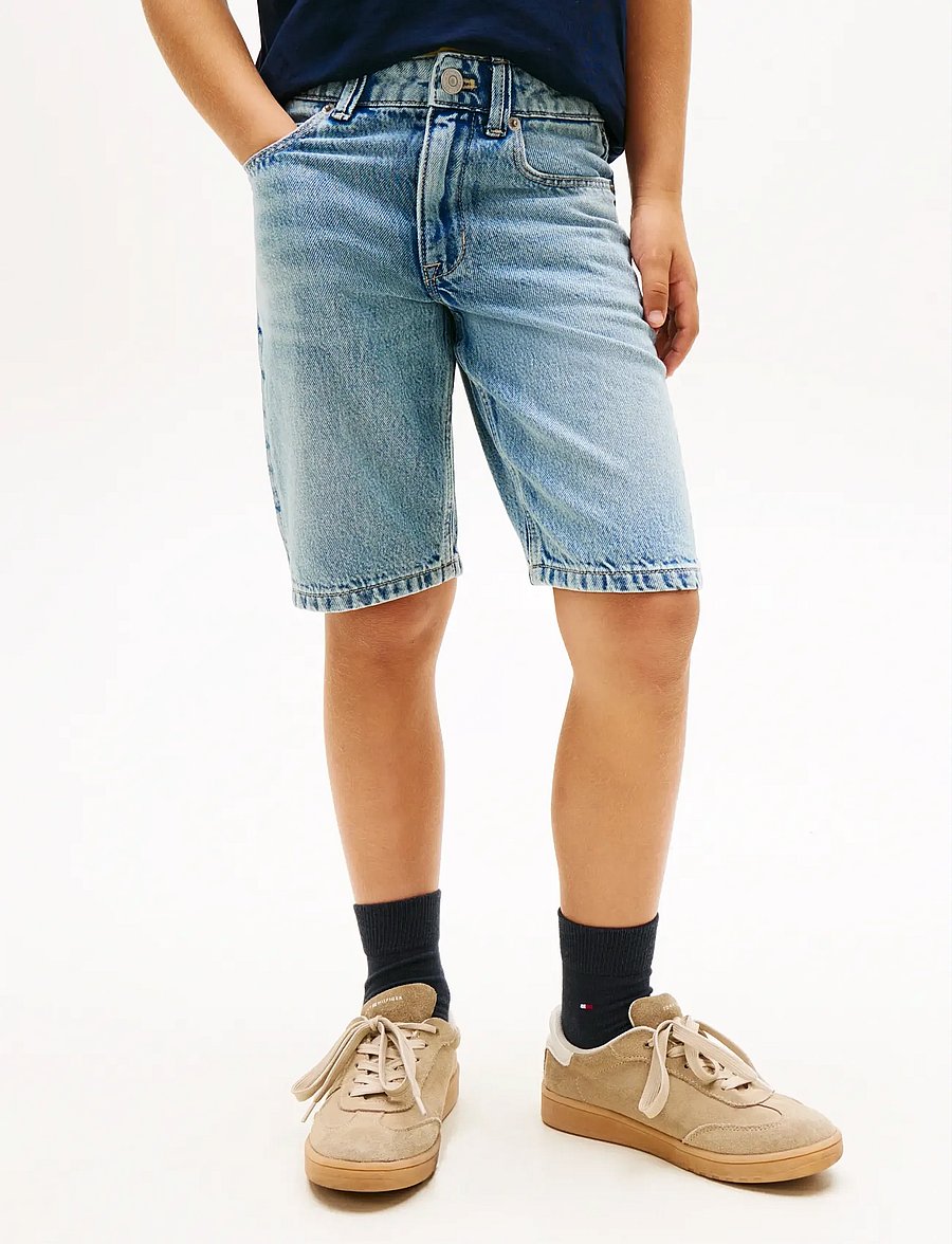 Tommy Hilfiger - STRAIGHT MID BLUE DENIM SHORTS - jeansshorts - mediumused - 0