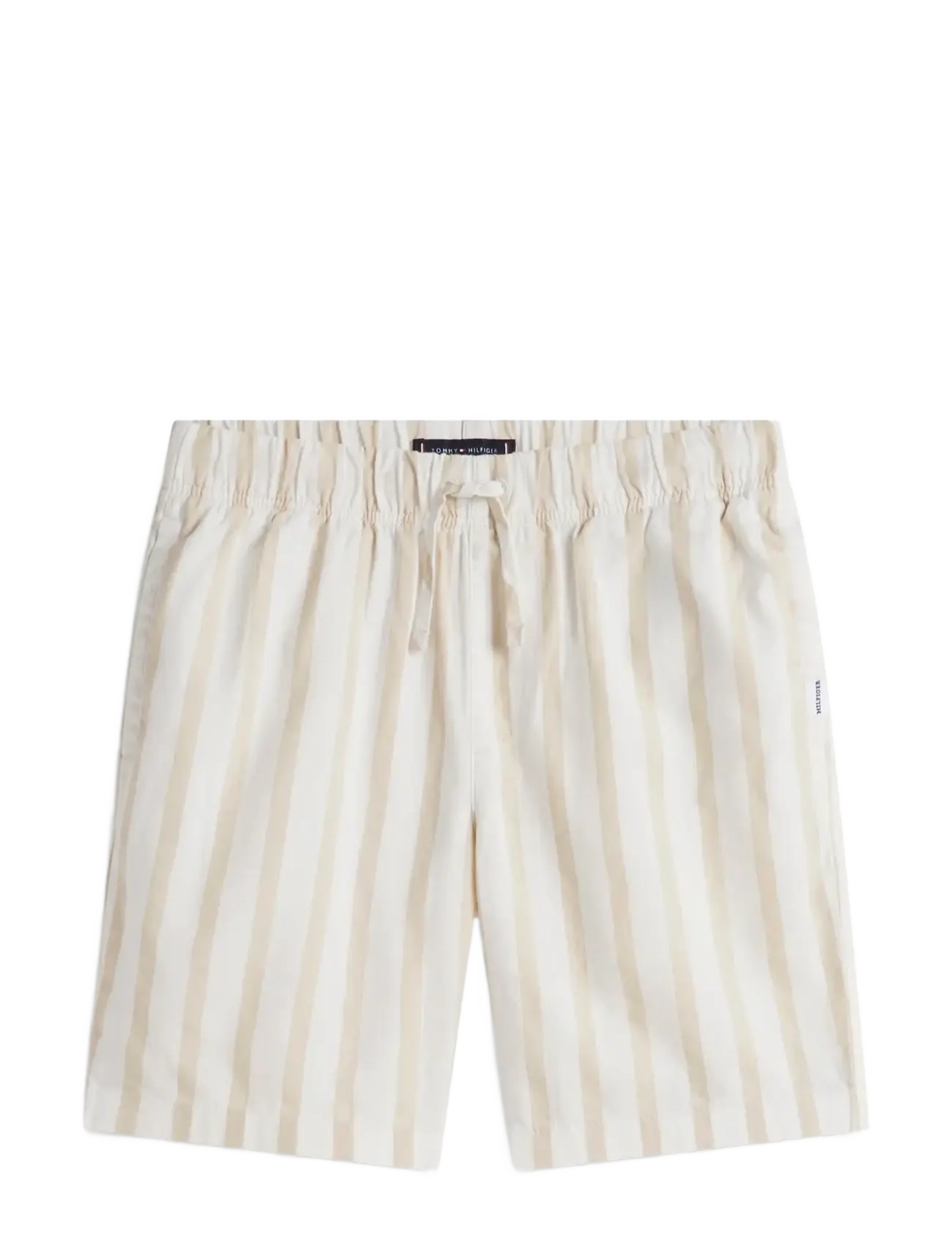 Tommy Hilfiger RELAXED LINEN BLEND STRIPE SHORT - Teens 140-176 - CLASSIC BEIGE STRIPE / beige