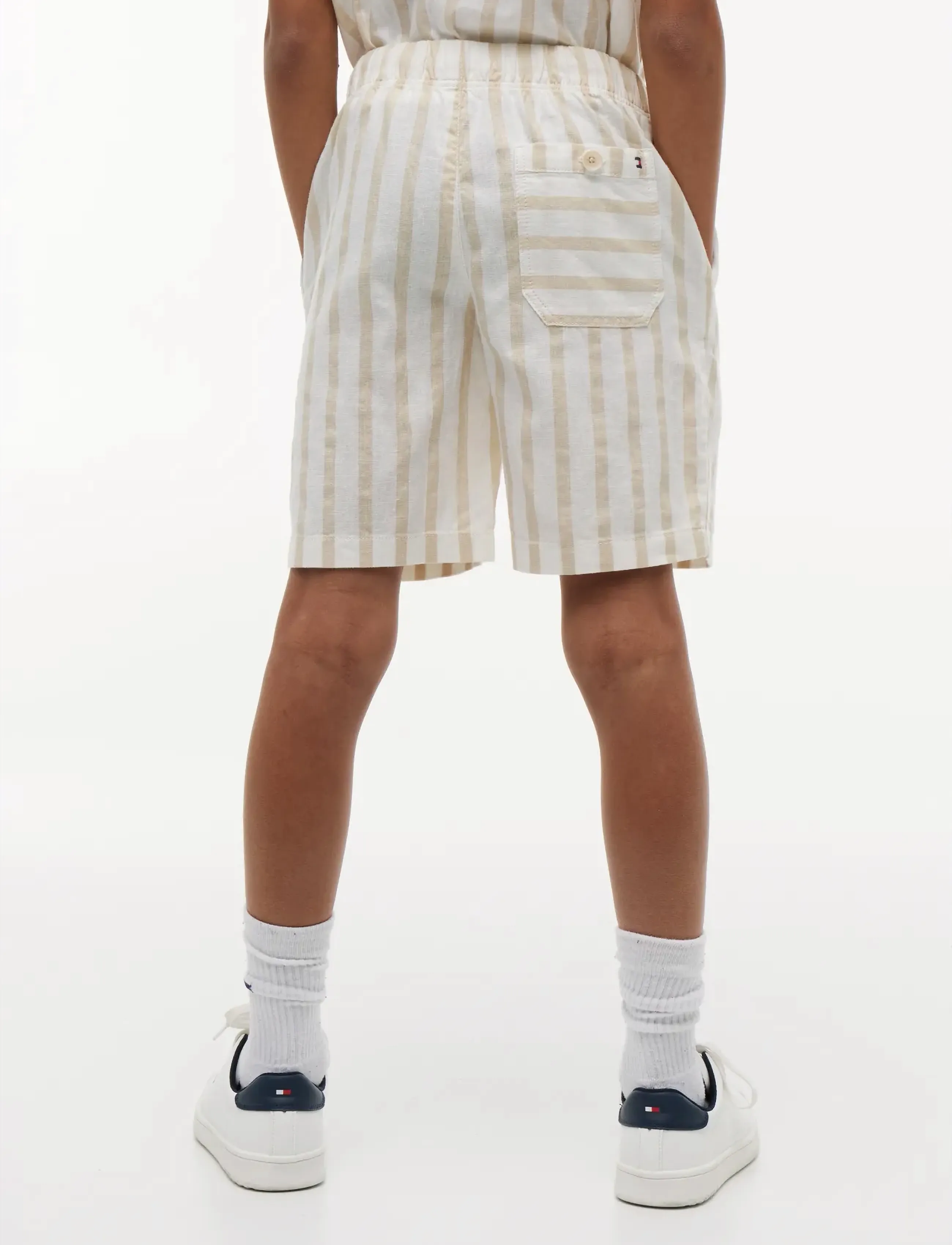 Tommy Hilfiger - RELAXED LINEN BLEND STRIPE SHORT - casual shorts - classic beige stripe - 2