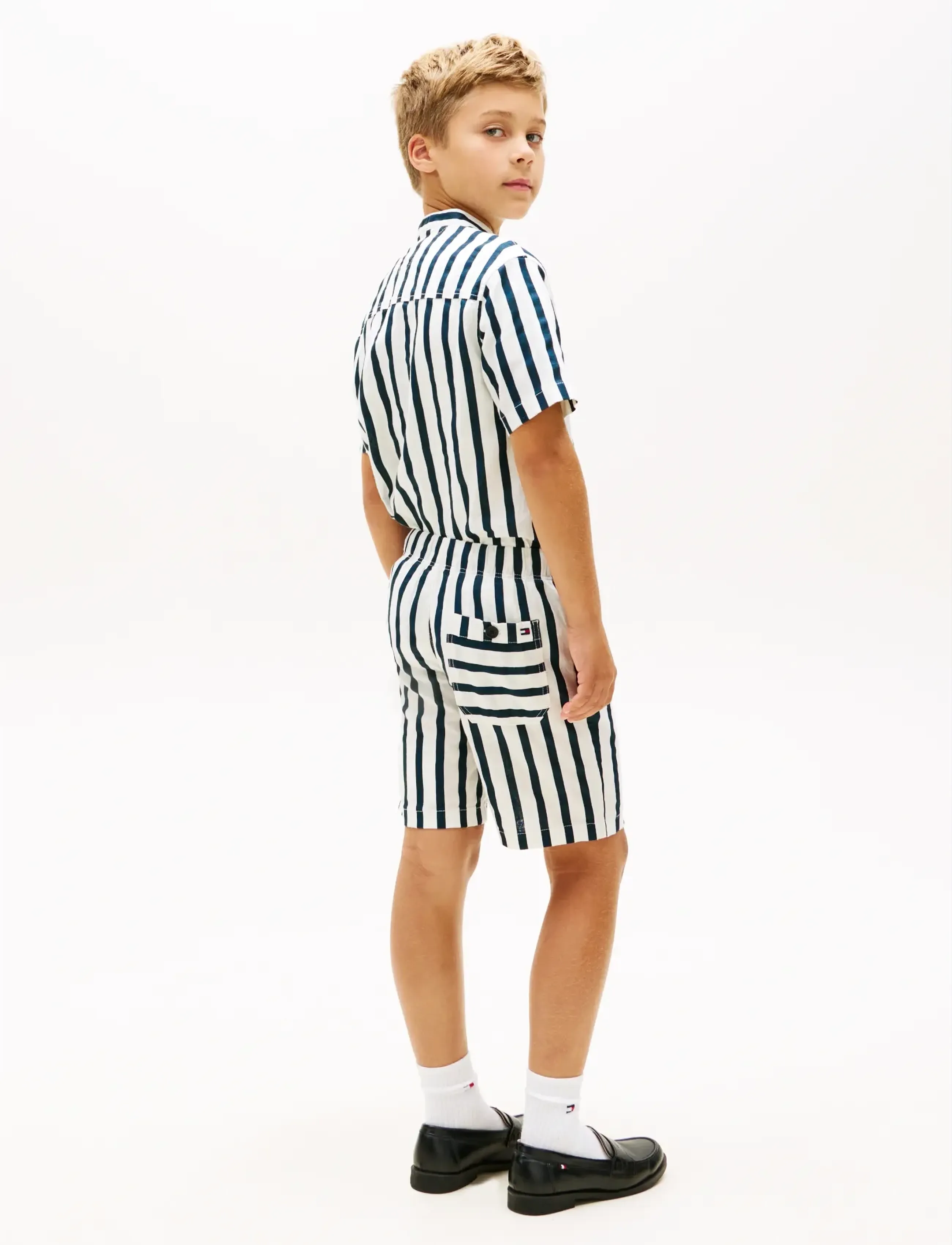 Tommy Hilfiger - RELAXED LINEN BLEND STRIPE SHORT - casual shorts - dark night navy stripe - 2