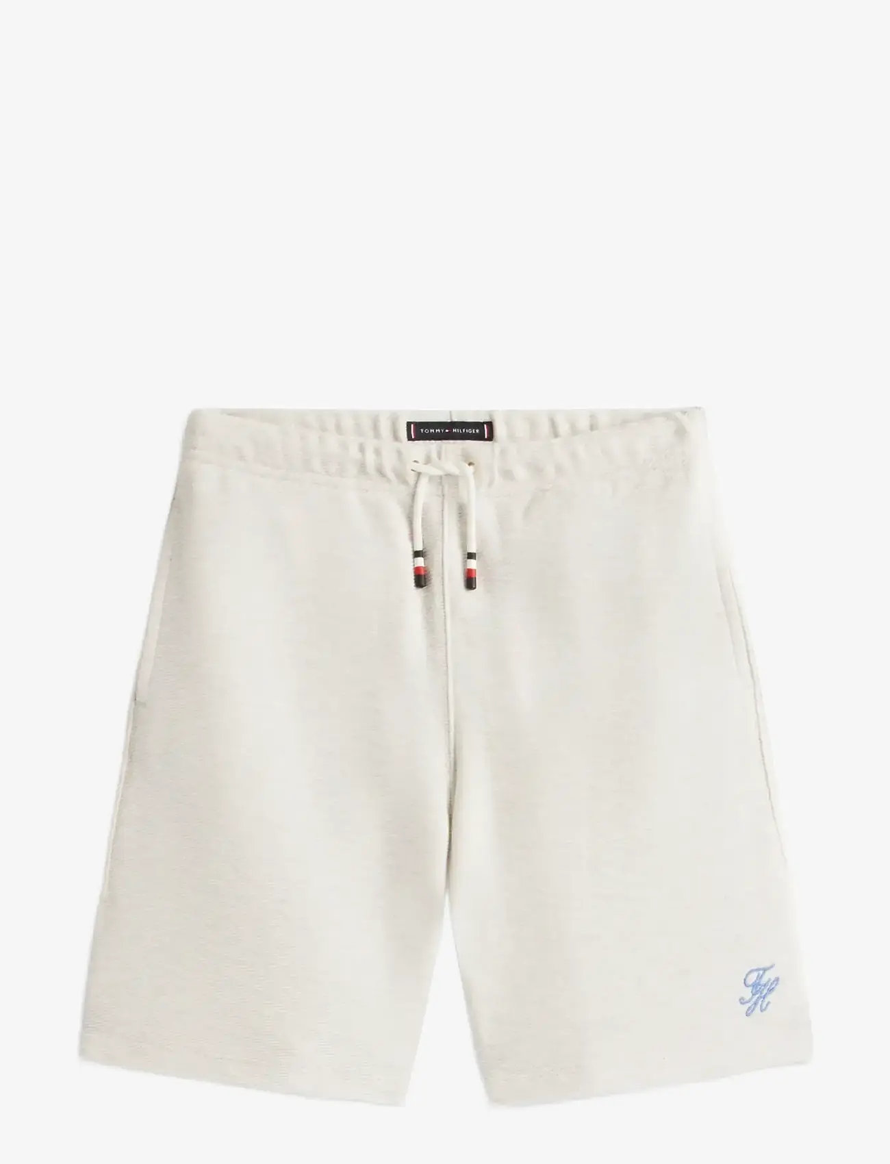 Tommy Hilfiger - TH SCRIPT JERSEY TWILL SHORT - mjukisshorts - ecru - 1