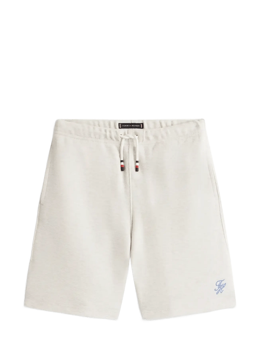 Tommy Hilfiger - TH SCRIPT JERSEY TWILL SHORT - dresowe szorty - ecru - 1