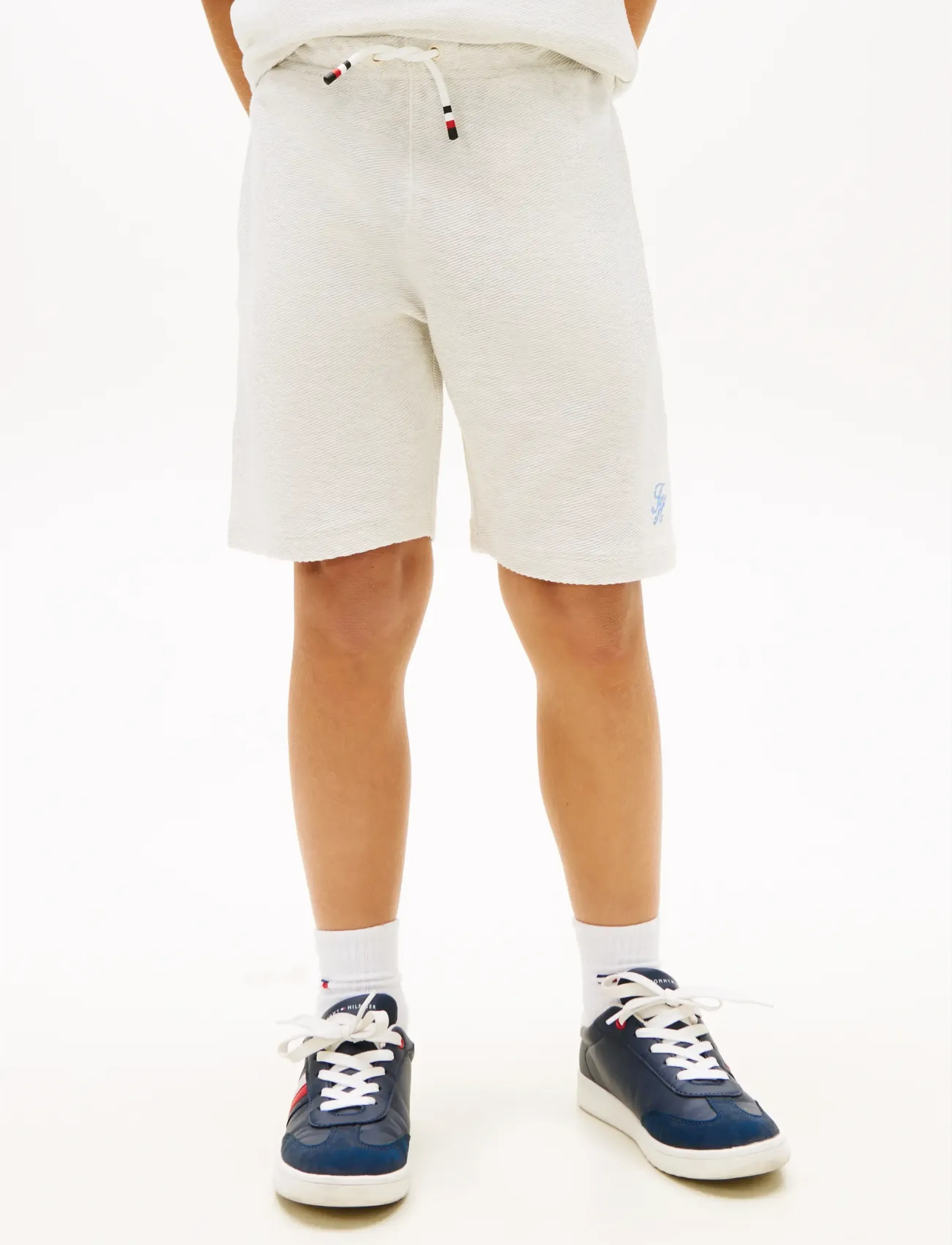 Tommy Hilfiger Th Script Jersey Twill Short, 128, Cream, Shorts > Svedeshorts, Børn