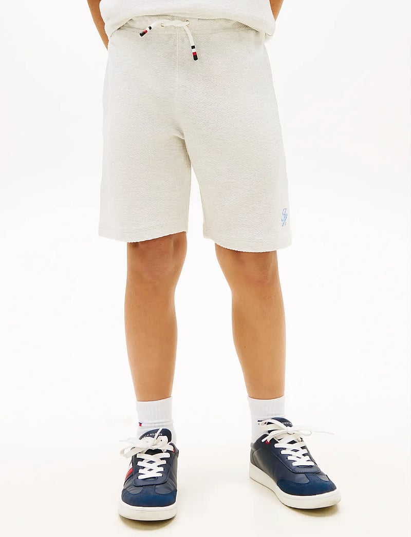 Tommy Hilfiger - TH SCRIPT JERSEY TWILL SHORT - sweatshorts - ecru - 0