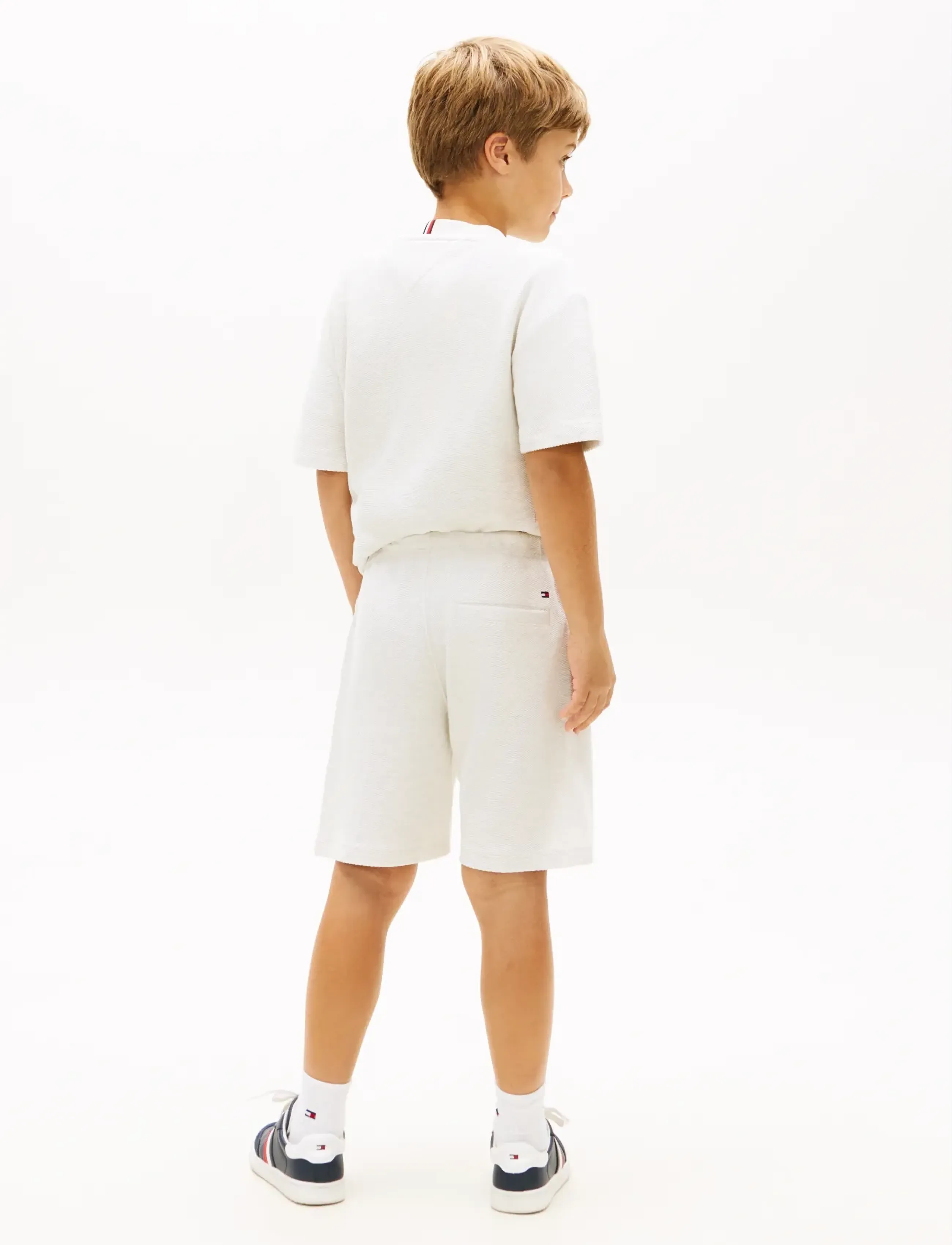 Tommy Hilfiger - TH SCRIPT JERSEY TWILL SHORT - sweatshorts - ecru - 2