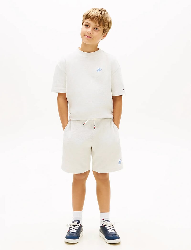Tommy Hilfiger - TH SCRIPT JERSEY TWILL SHORT - sweatshorts - ecru - 3