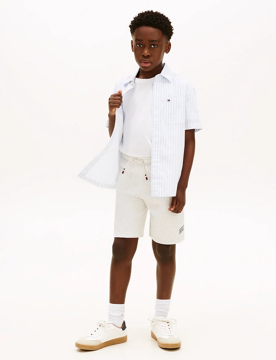 Tommy Hilfiger - HILFIGER VARSITY WIDE SWEATSHORT - sweatshorts - light grey heather - 3