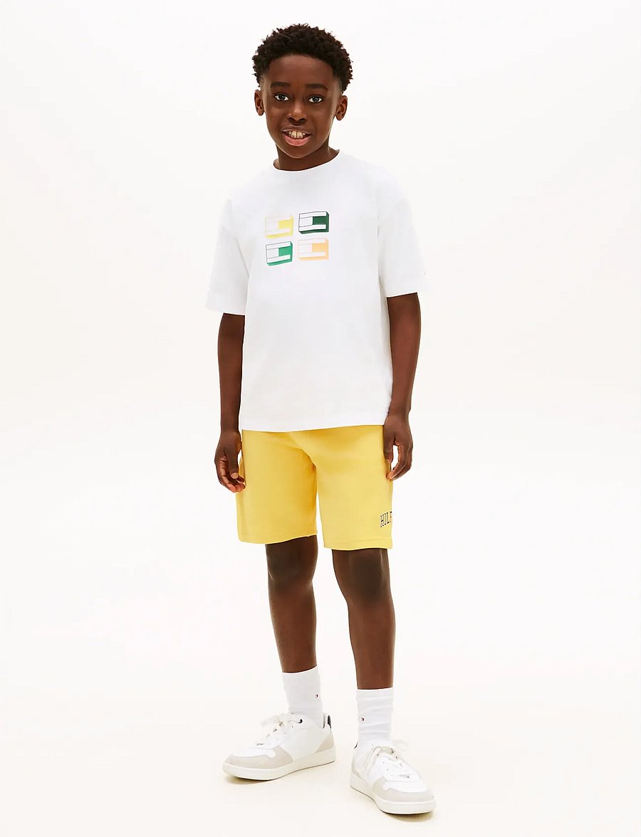 Tommy Hilfiger - HILFIGER VARSITY WIDE SWEATSHORT - sweatshorts - yellow dahlia - 3