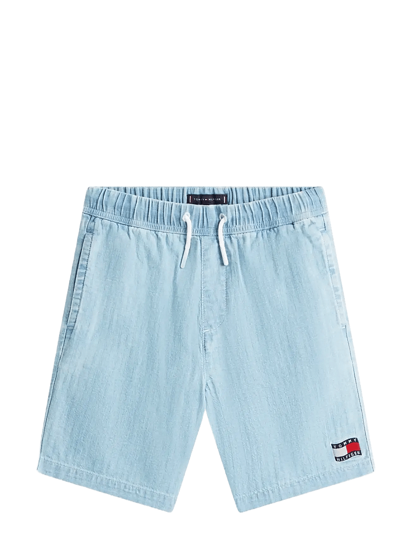 Tommy Hilfiger - WAVY FLAG HERRINGBONE SHORT - casual shorts - denim medium - 1