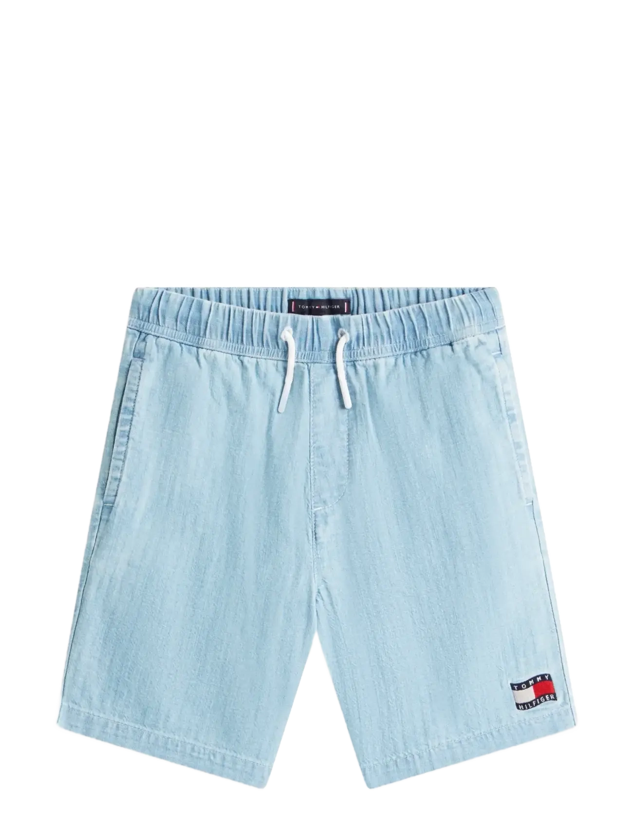 Tommy Hilfiger WAVY FLAG HERRINGBONE SHORT - Riided - DENIM MEDIUM / blue