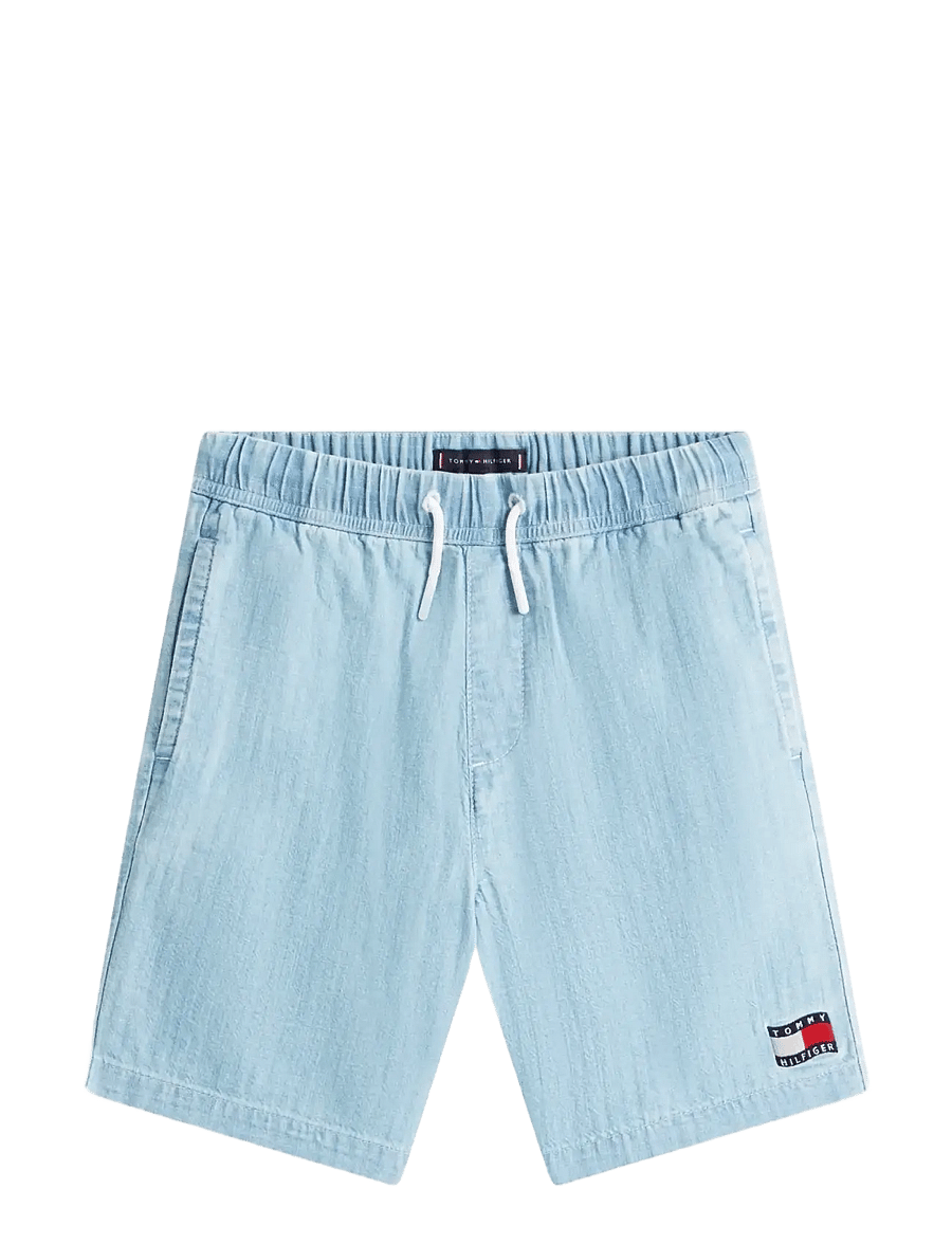 Tommy Hilfiger - WAVY FLAG HERRINGBONE SHORT - casual shorts - denim medium - 1