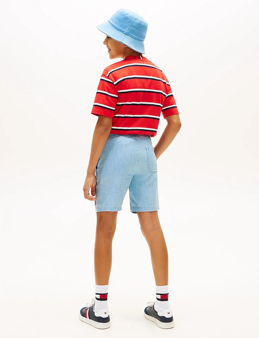 Tommy Hilfiger - WAVY FLAG HERRINGBONE SHORT - casual shorts - denim medium - 2