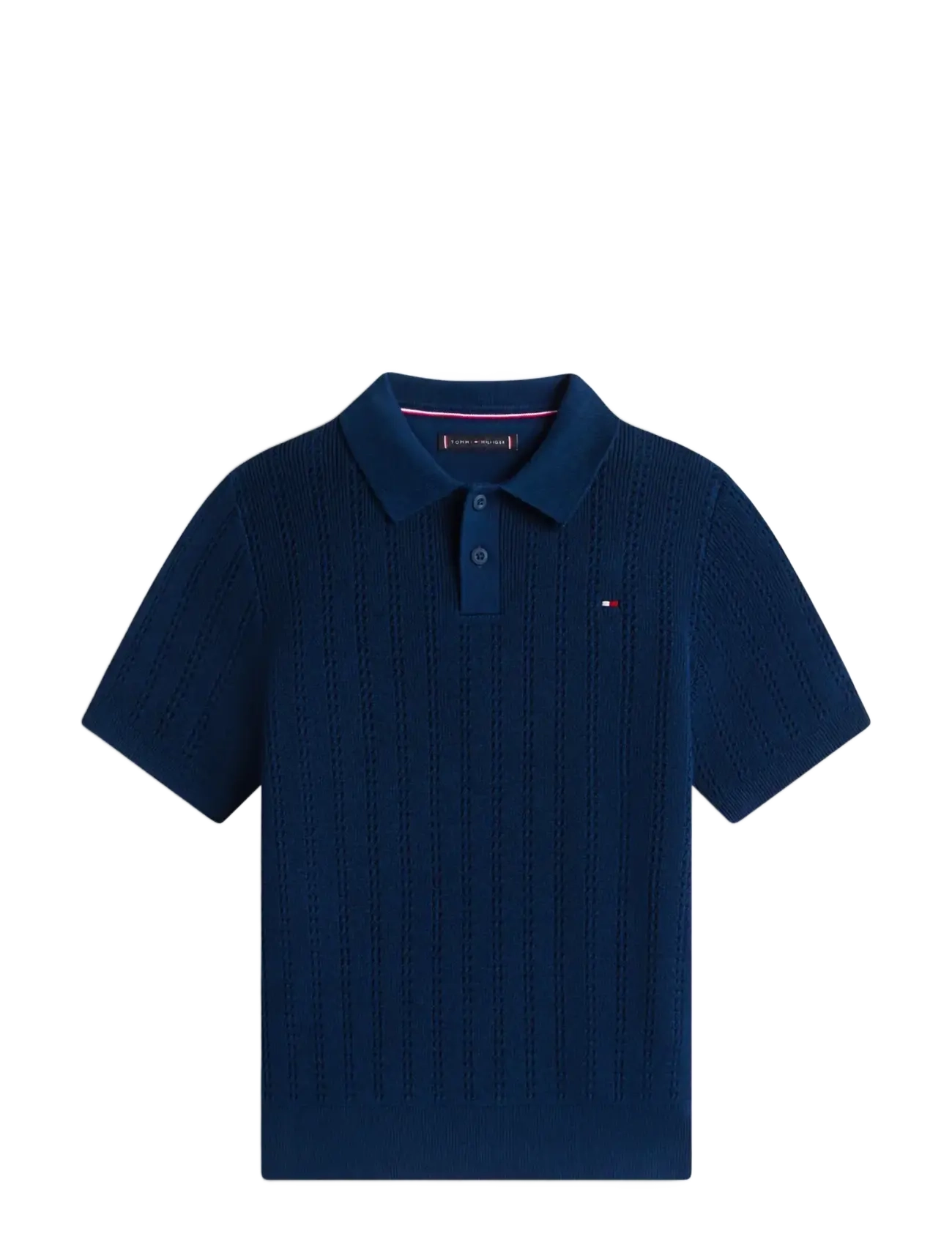 Tommy Hilfiger OPEN STITCH POLO SWEATER SS - Tøj - DARK NIGHT NAVY / navy