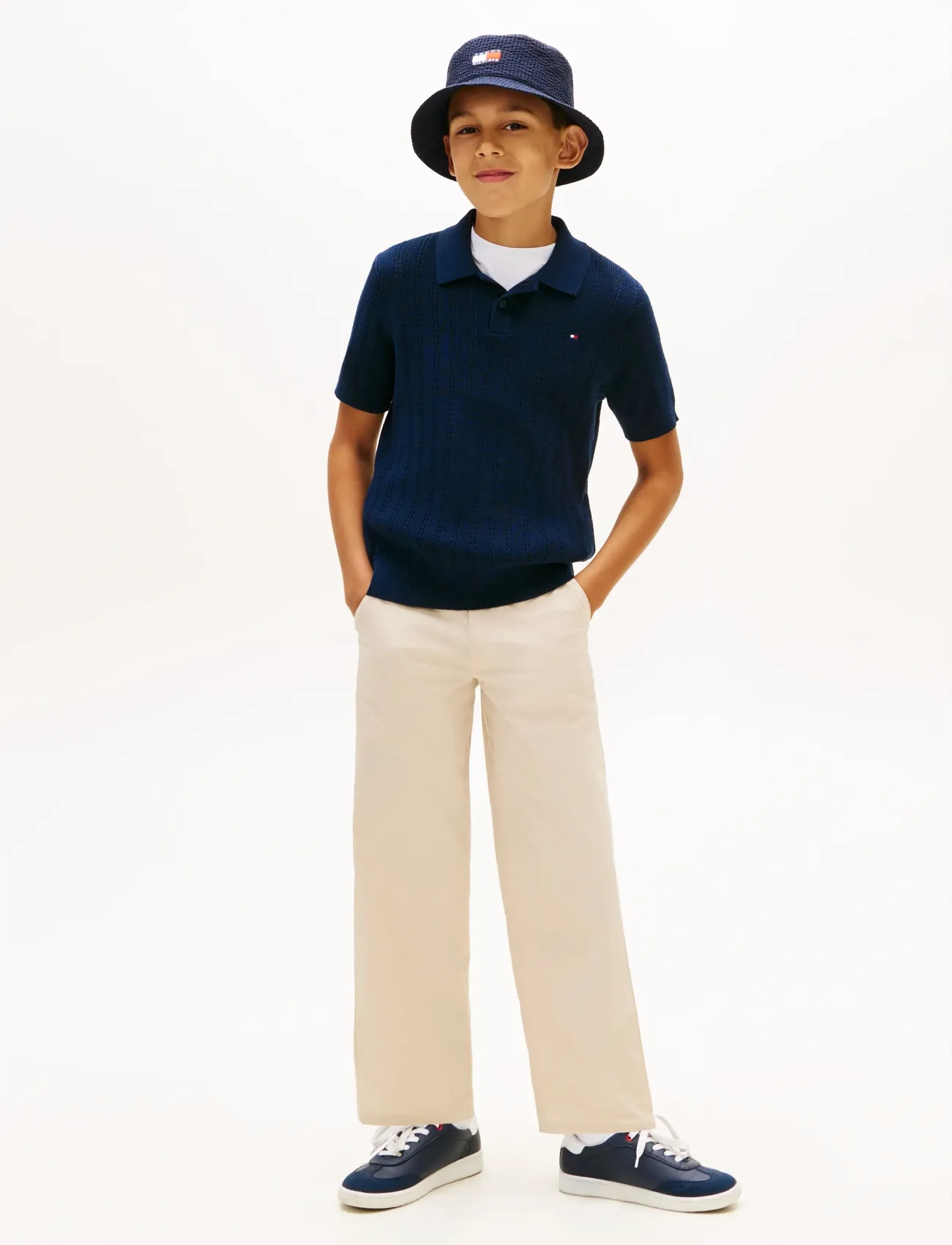 Tommy Hilfiger - OPEN STITCH POLO SWEATER SS - kortærmede poloer - dark night navy - 3