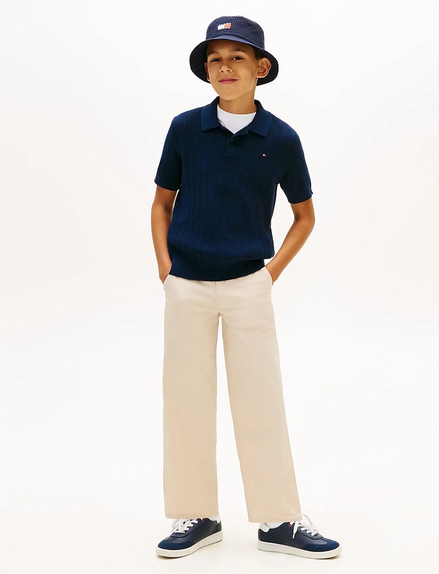 Tommy Hilfiger - OPEN STITCH POLO SWEATER SS - kortærmede poloer - dark night navy - 3