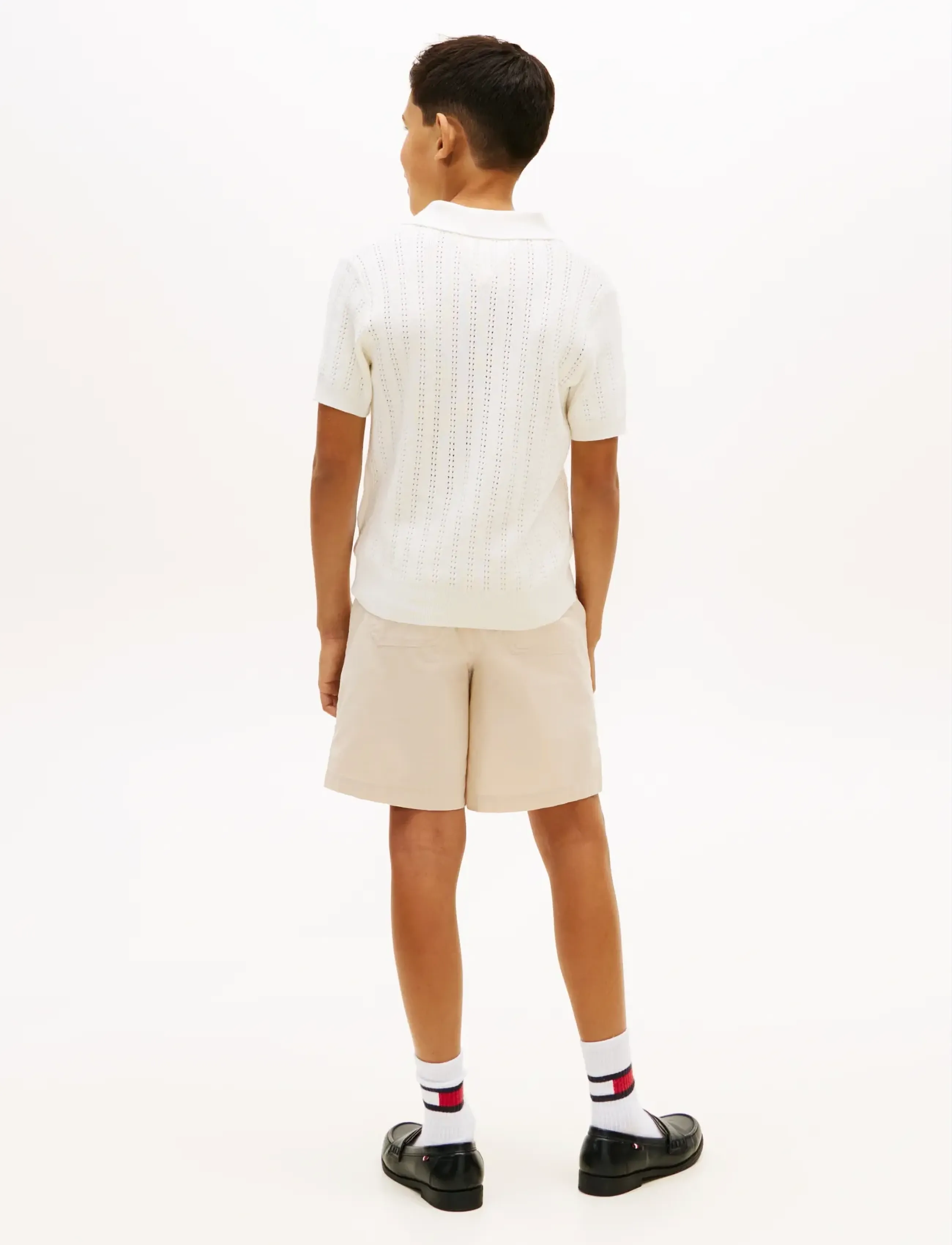 Tommy Hilfiger - OPEN STITCH POLO SWEATER SS - kortærmede poloer - ivory silk - 2