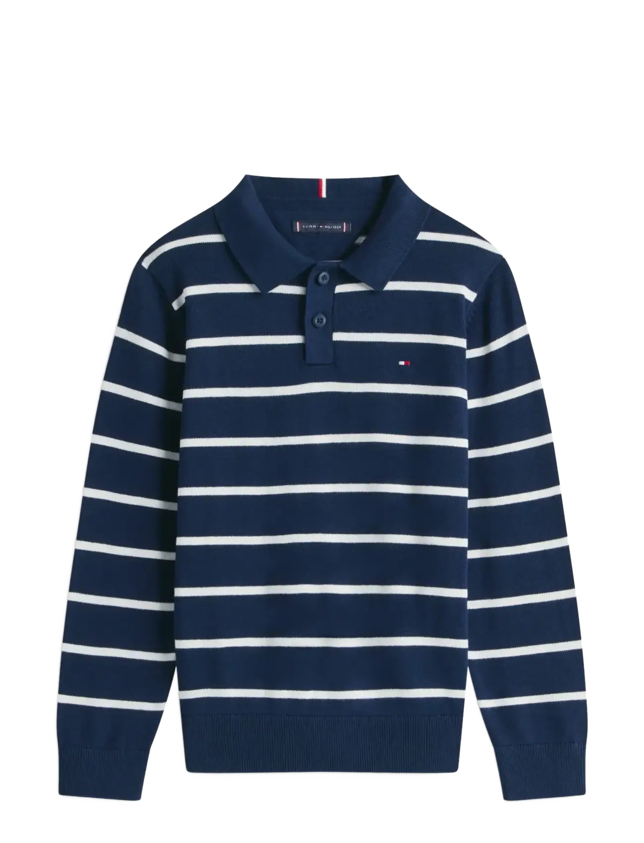 Tommy Hilfiger POLO COLLAR SWEATER LS - Basplagg - DARK NIGHT NAVY STRIPE / navy