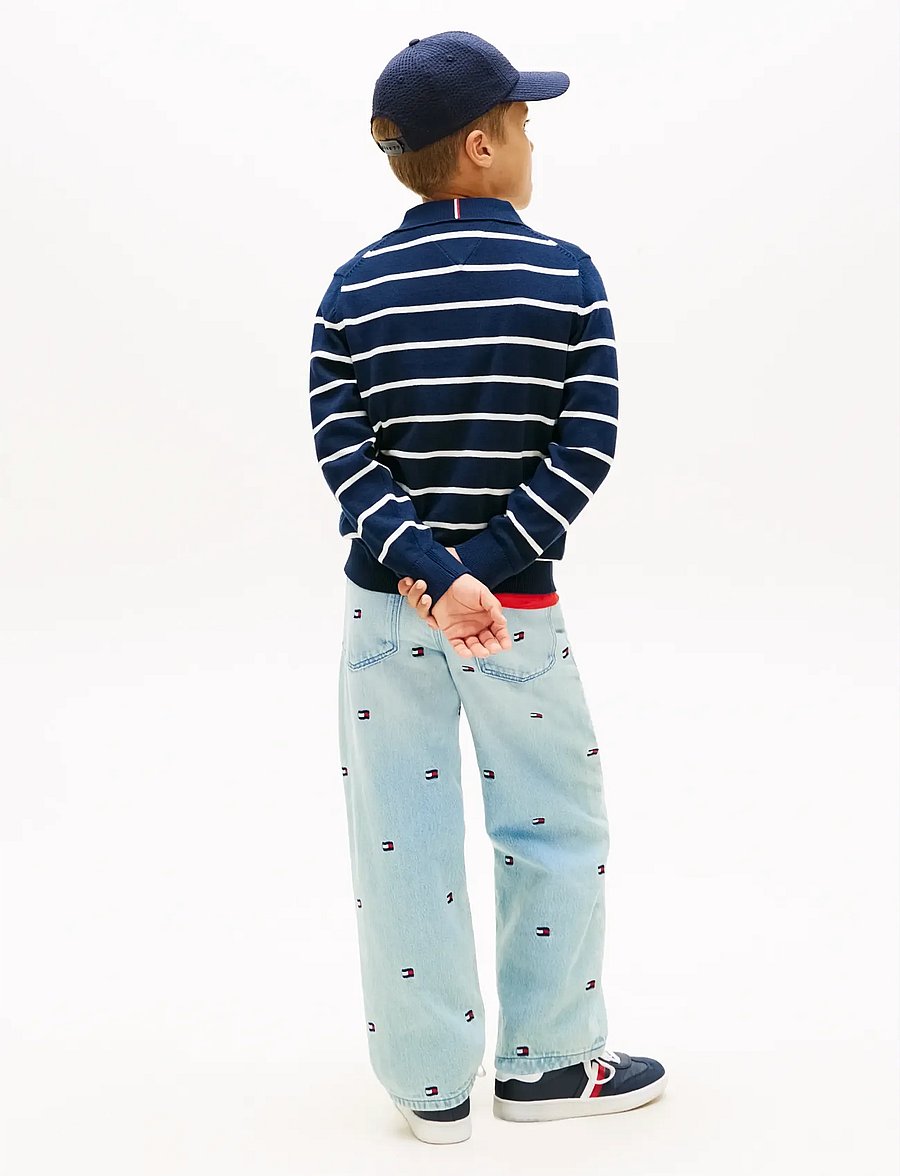 Tommy Hilfiger - POLO COLLAR SWEATER LS - långärmade pikéer - dark night navy stripe - 2