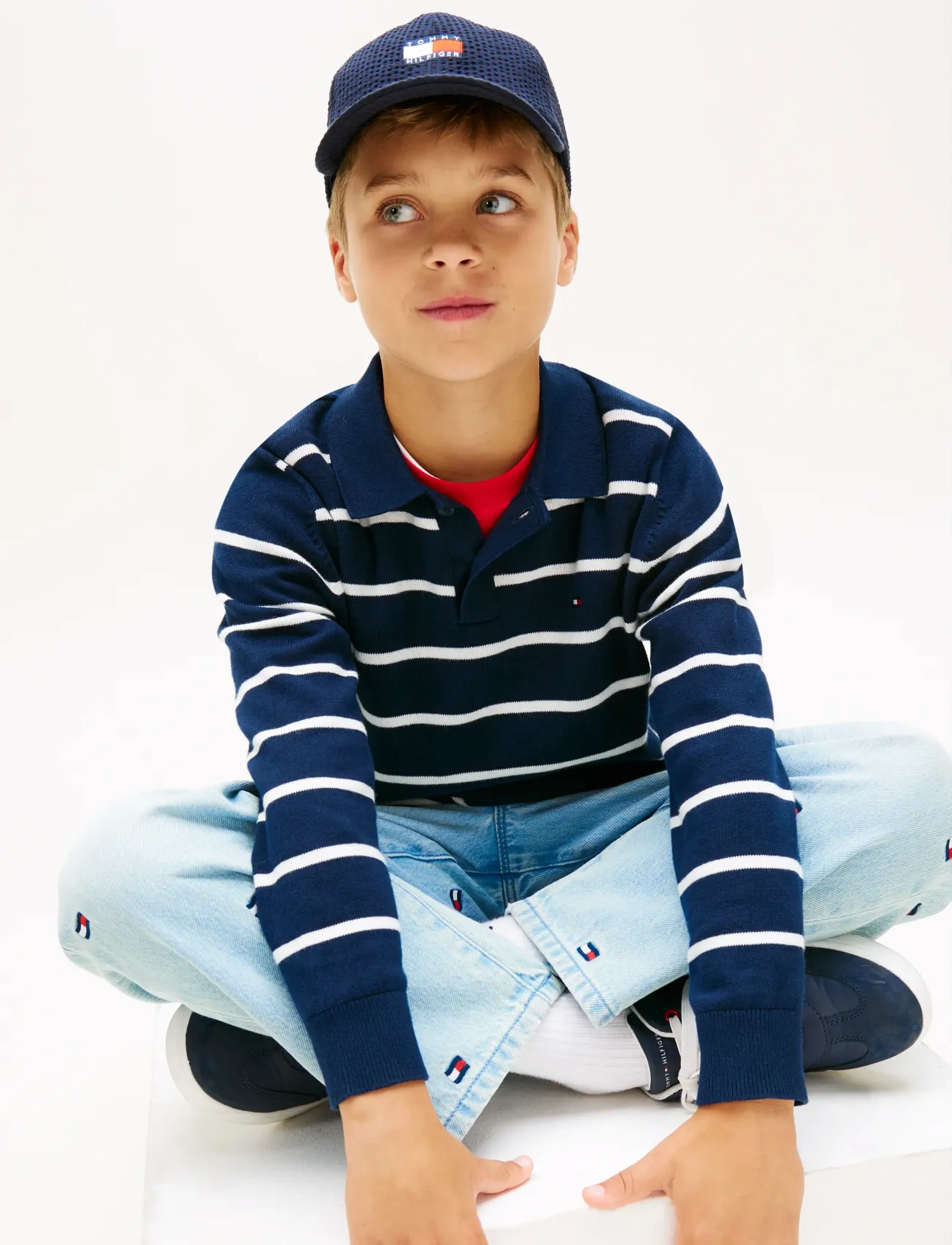 Tommy Hilfiger - POLO COLLAR SWEATER LS - pikkade varrukatega polod - dark night navy stripe - 4