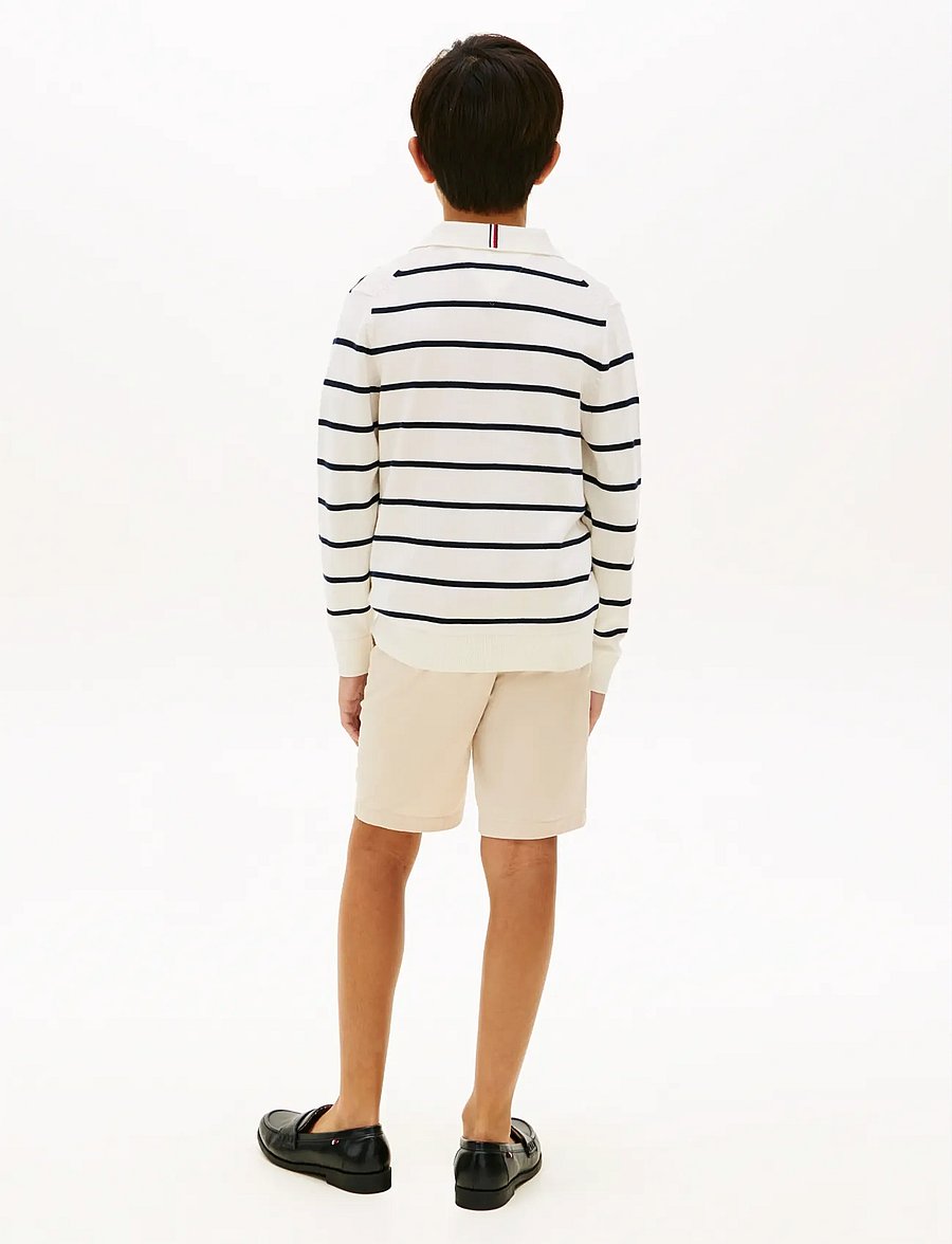 Tommy Hilfiger - POLO COLLAR SWEATER LS - langärmelig poloshirt - ivory silk stripe - 2