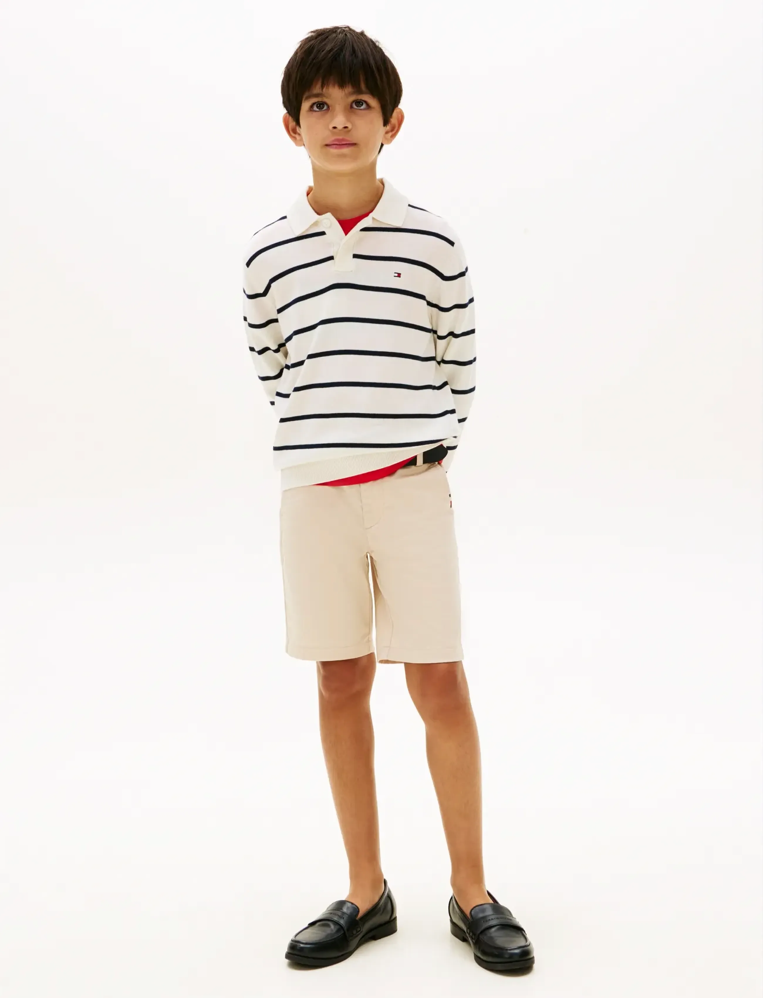 Tommy Hilfiger - POLO COLLAR SWEATER LS - langærmede poloer - ivory silk stripe - 3